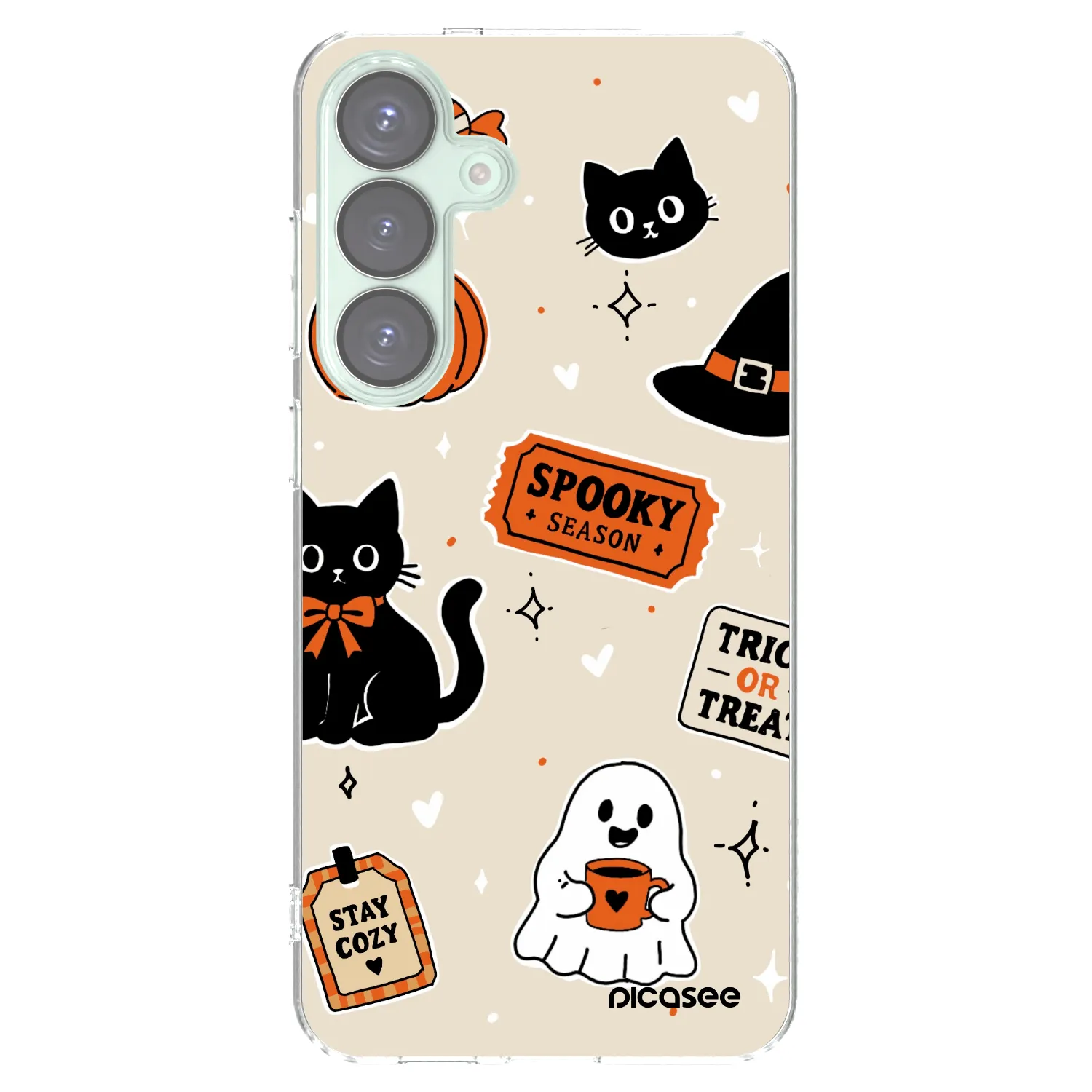 Picasee διαφανής θήκη σιλικόνης Samsung Galaxy S25+ 5G - Halloween stickers