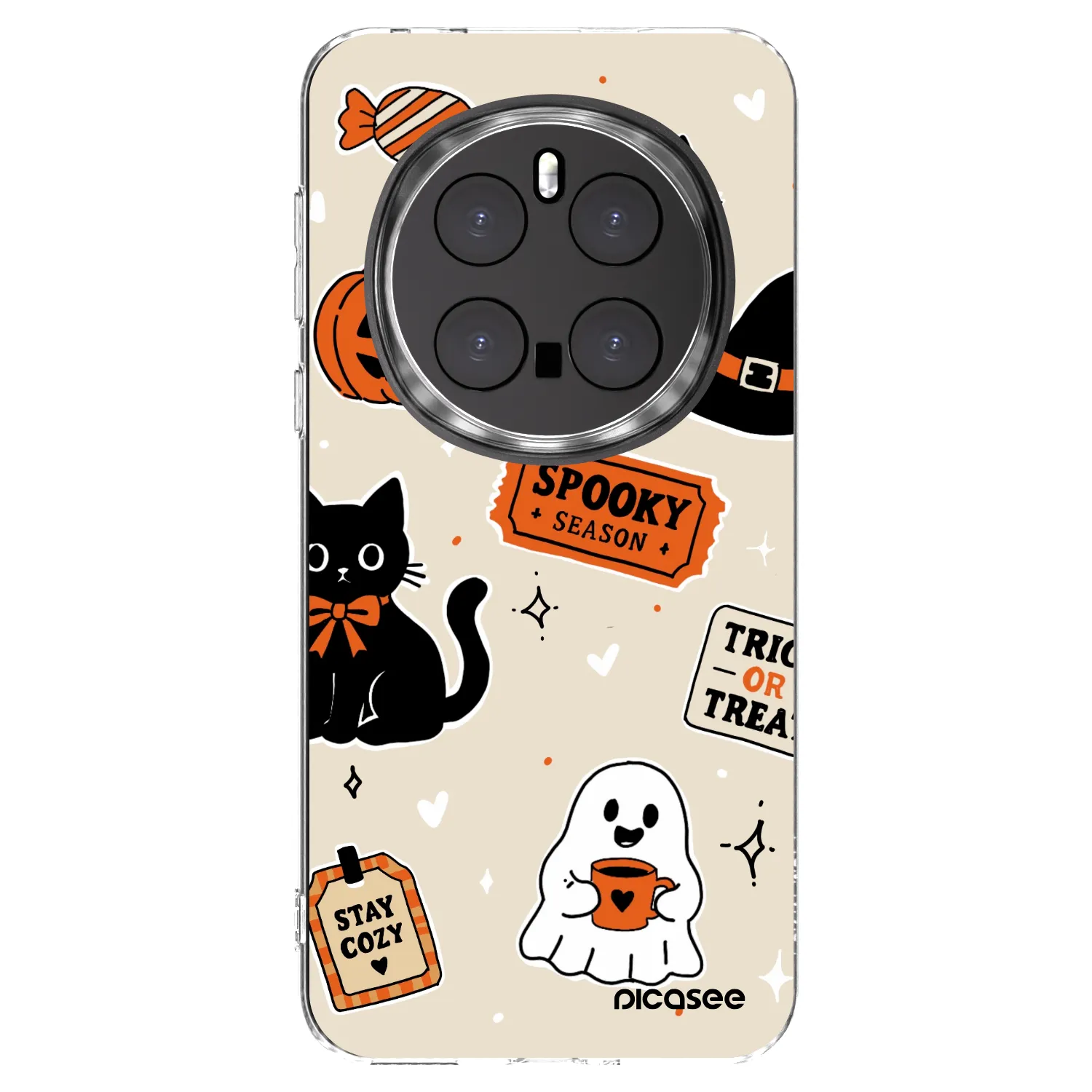 Picasee διαφανής θήκη σιλικόνης Honor Magic7 Pro 5G - Halloween stickers