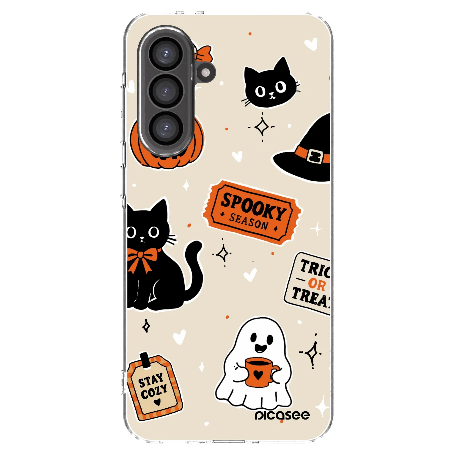 Picasee διαφανής θήκη σιλικόνης Samsung Galaxy A36 5G - Halloween stickers