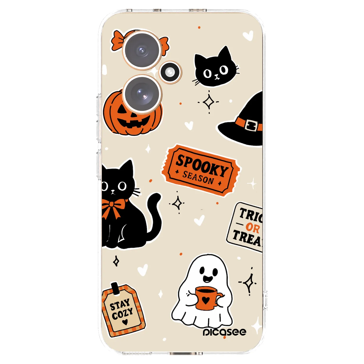 Picasee διαφανής θήκη σιλικόνης Honor 400 5G - Halloween stickers