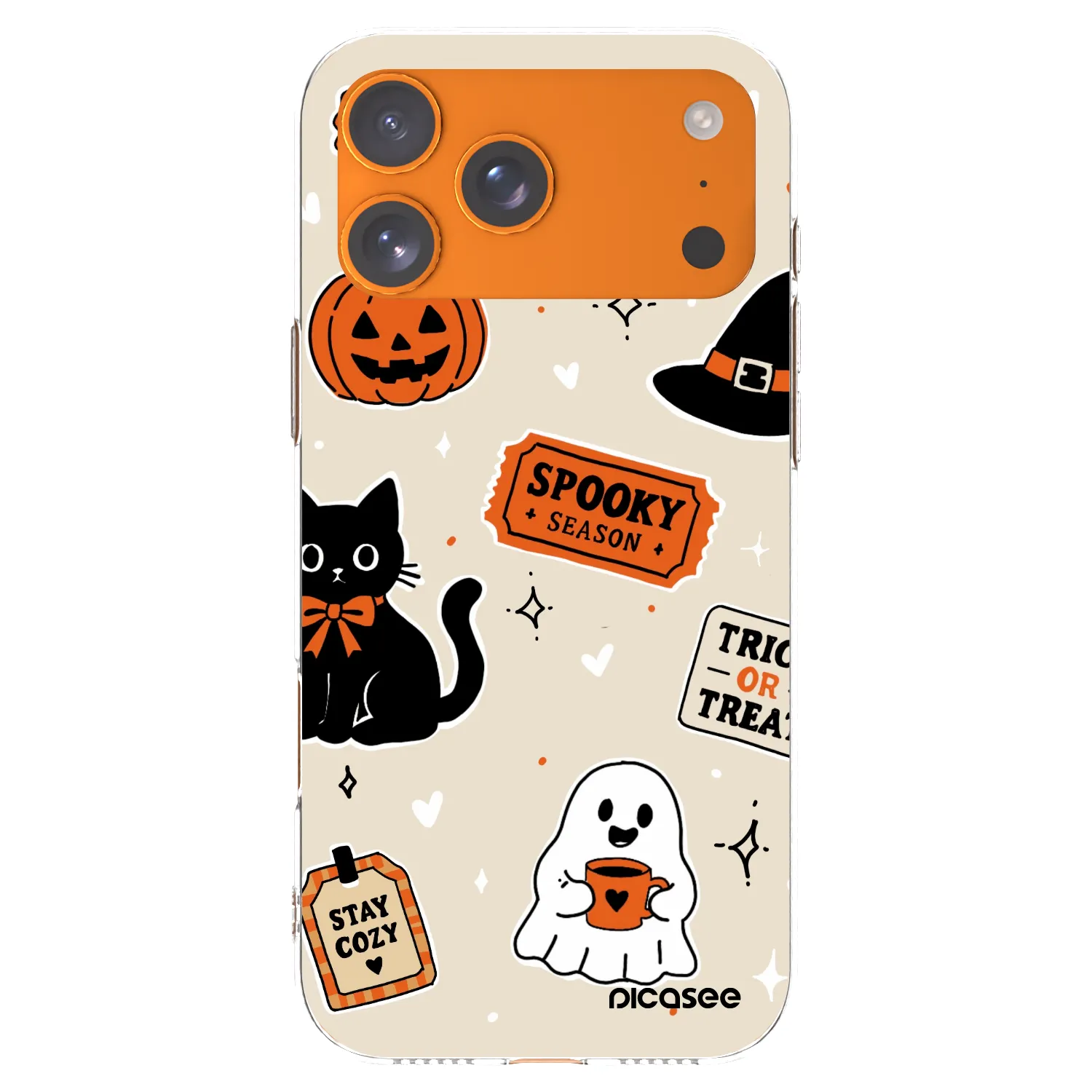 Picasee διαφανής θήκη σιλικόνης Apple iPhone 17 Pro Max - Halloween stickers
