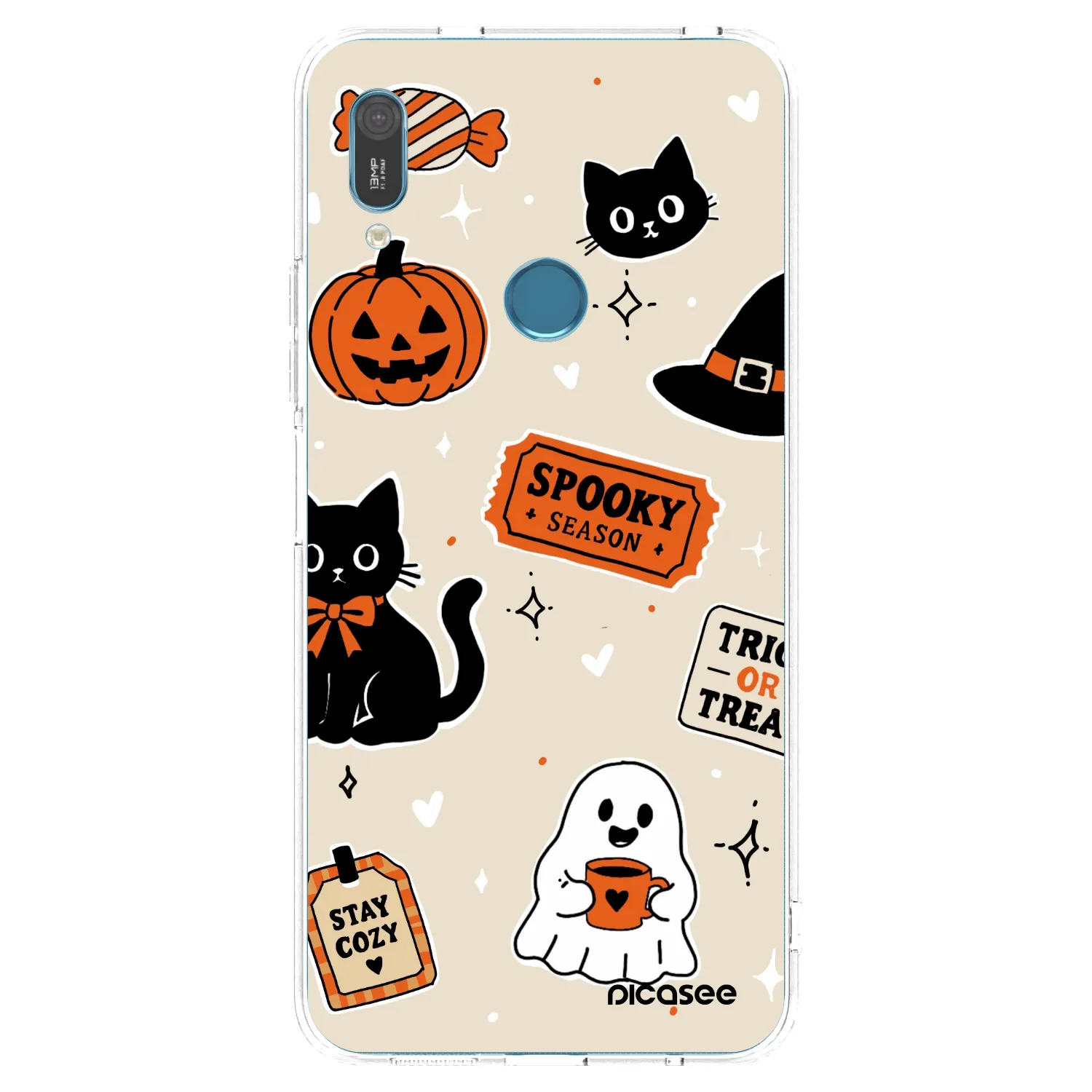 Picasee διαφανής θήκη σιλικόνης Huawei Y6 2019 - Halloween stickers