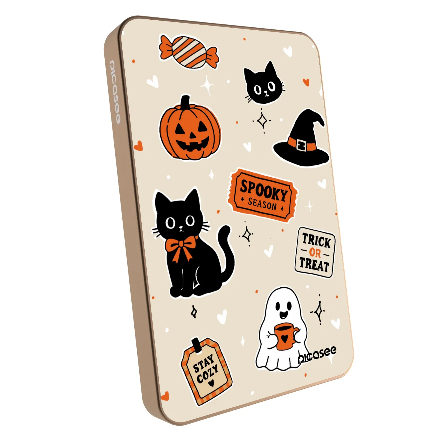 Picasee Powerbank με MagSafe 5 000 mAh Χρυσαφένιος - Halloween stickers