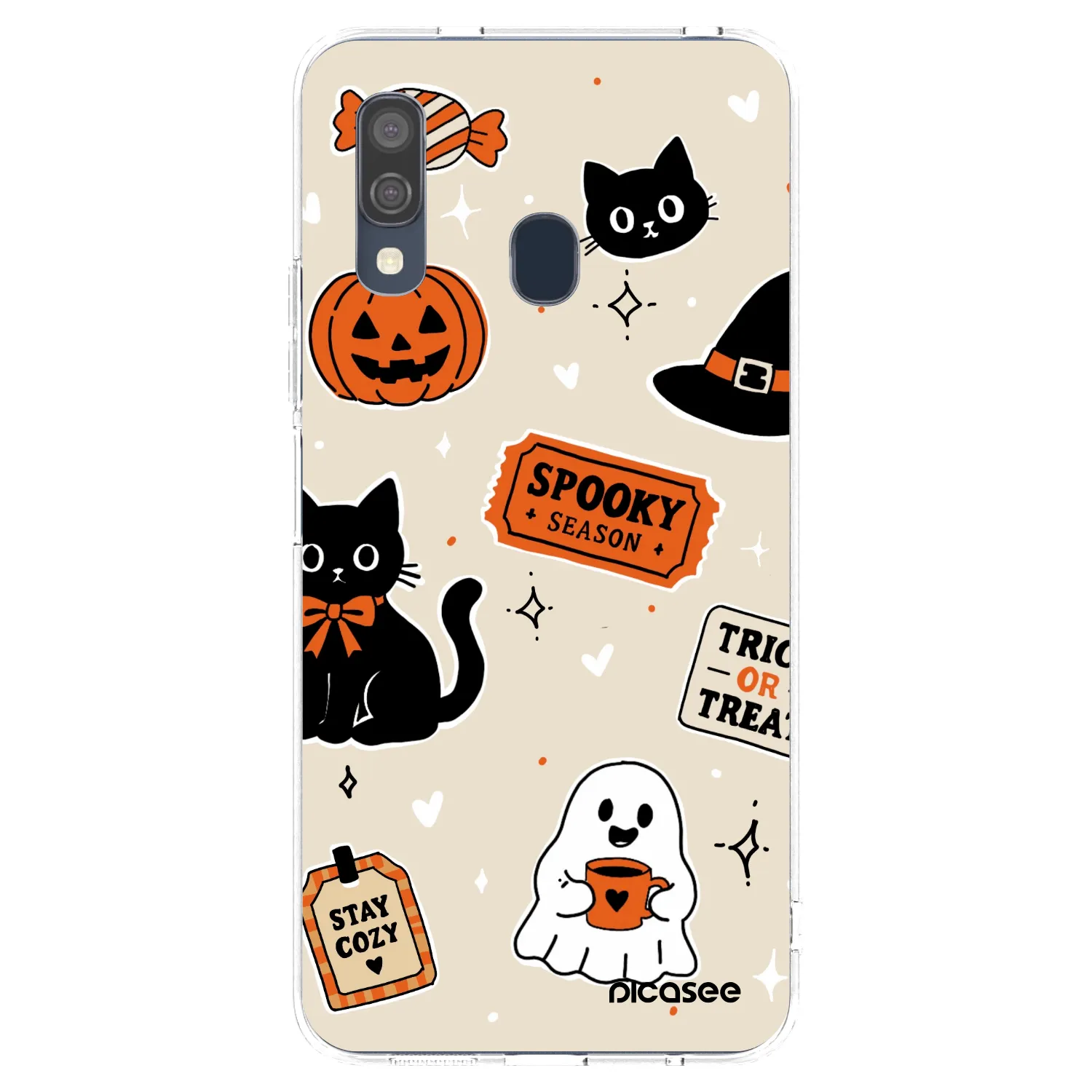 Picasee διαφανής θήκη σιλικόνης Samsung Galaxy A40 A405F - Halloween stickers