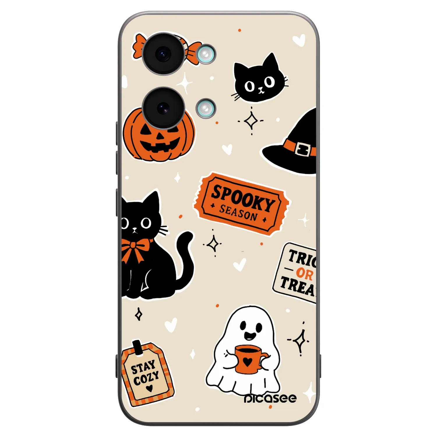 Picasee Μαύρη θήκη σιλικόνης για Xiaomi Poco X8 Pro Max - Halloween stickers