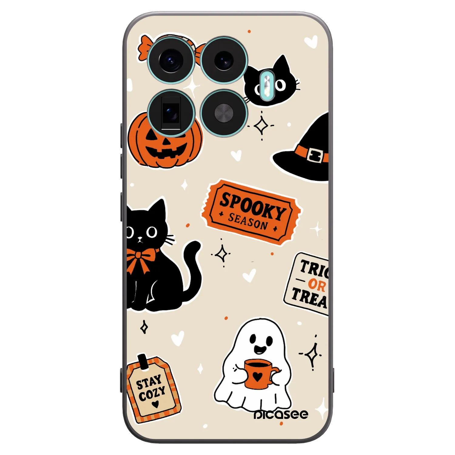 Picasee Μαύρη θήκη σιλικόνης για Xiaomi 17T Pro - Halloween stickers