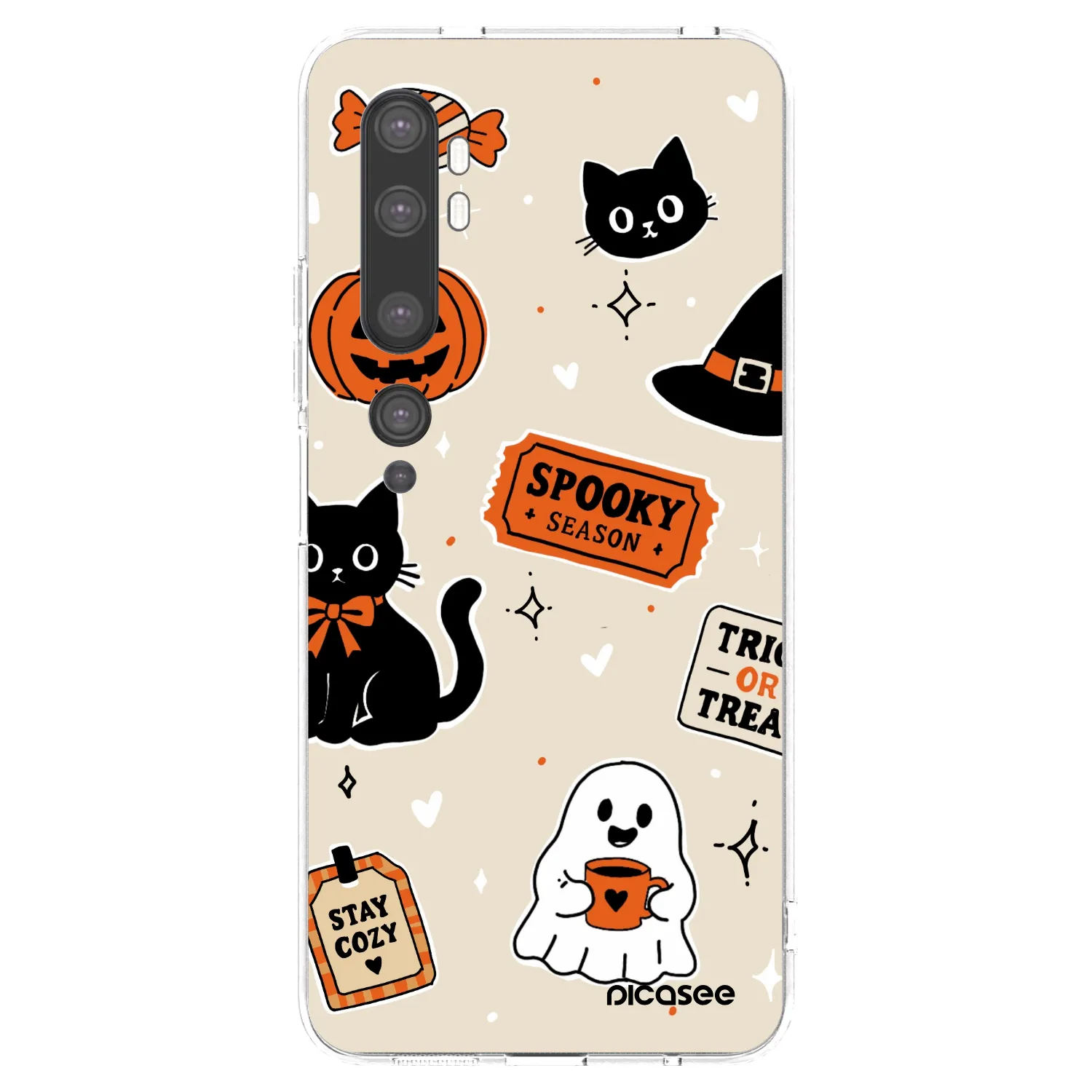 Picasee διαφανής θήκη σιλικόνης Xiaomi Mi Note 10 (Pro) - Halloween stickers