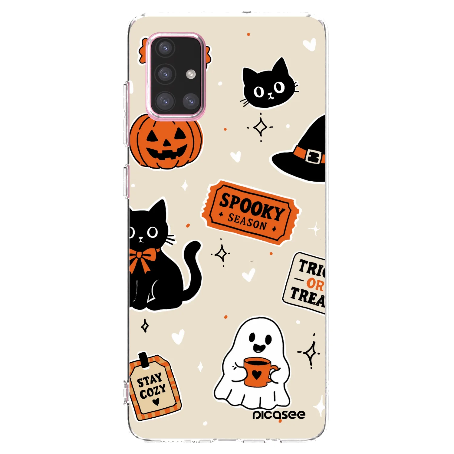 Picasee διαφανής θήκη σιλικόνης Samsung Galaxy A71 A715F - Halloween stickers