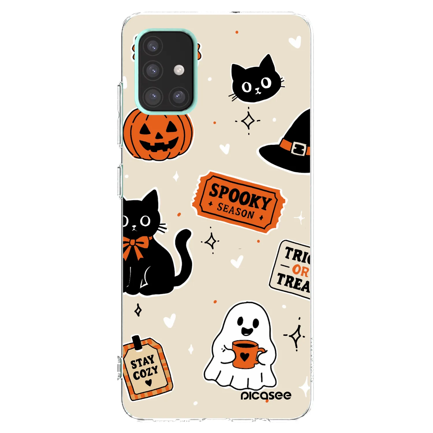 Picasee διαφανής θήκη σιλικόνης Samsung Galaxy A51 A515F - Halloween stickers