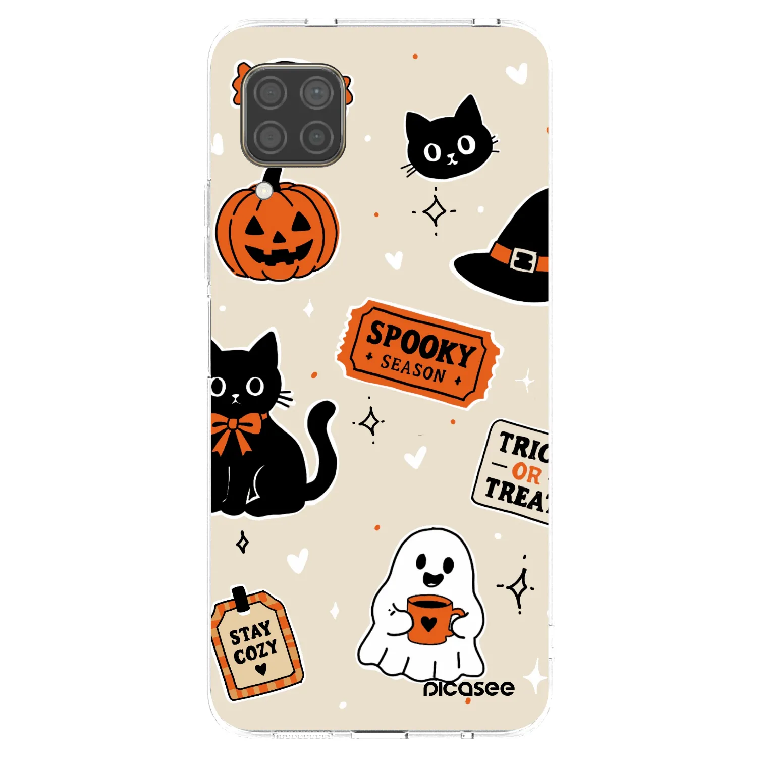 Picasee διαφανής θήκη σιλικόνης Huawei P40 Lite - Halloween stickers