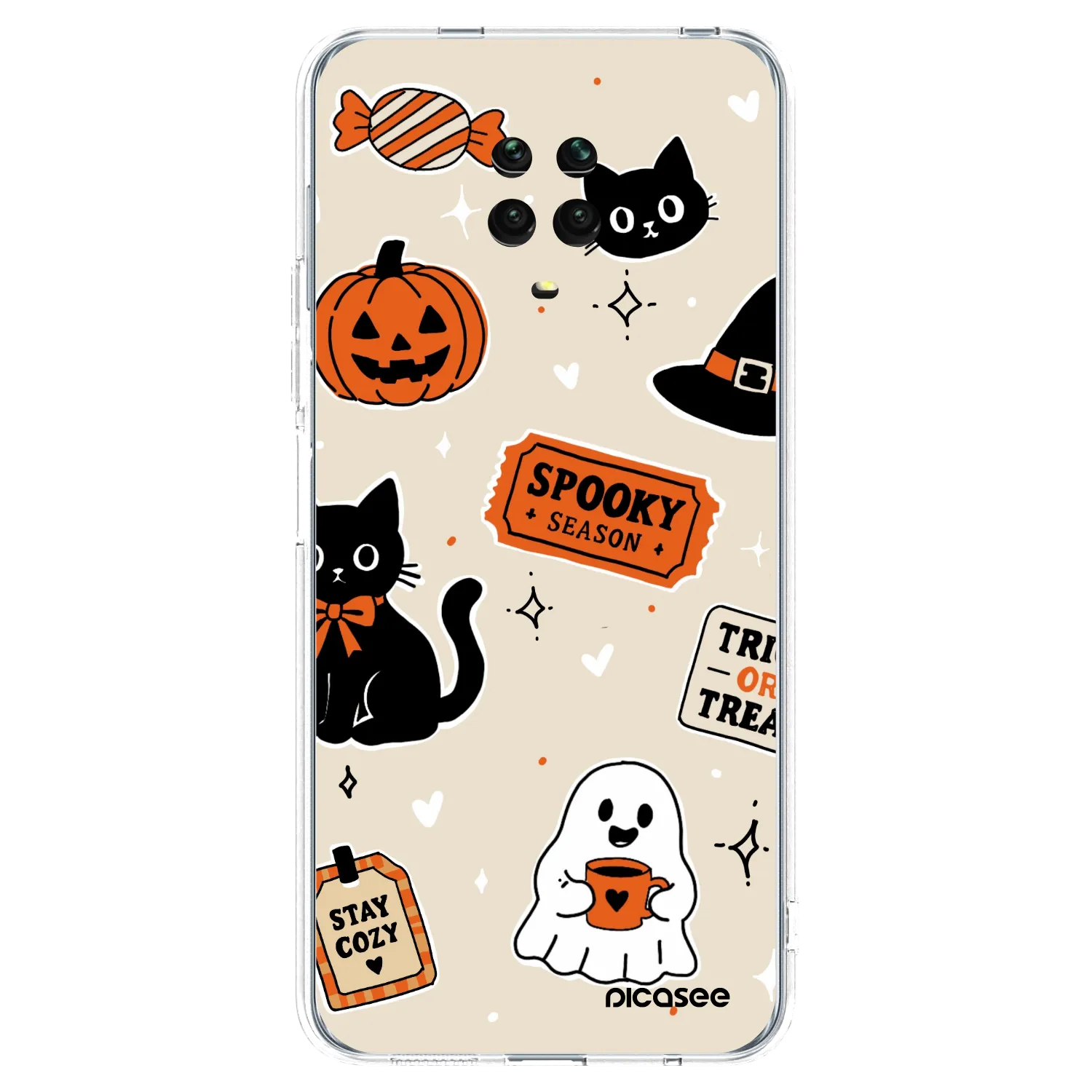 Picasee διαφανής θήκη σιλικόνης Xiaomi Redmi Note 9 Pro - Halloween stickers