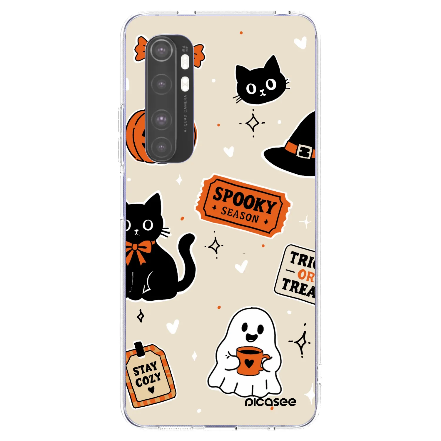Picasee διαφανής θήκη σιλικόνης Xiaomi Mi Note 10 Lite - Halloween stickers