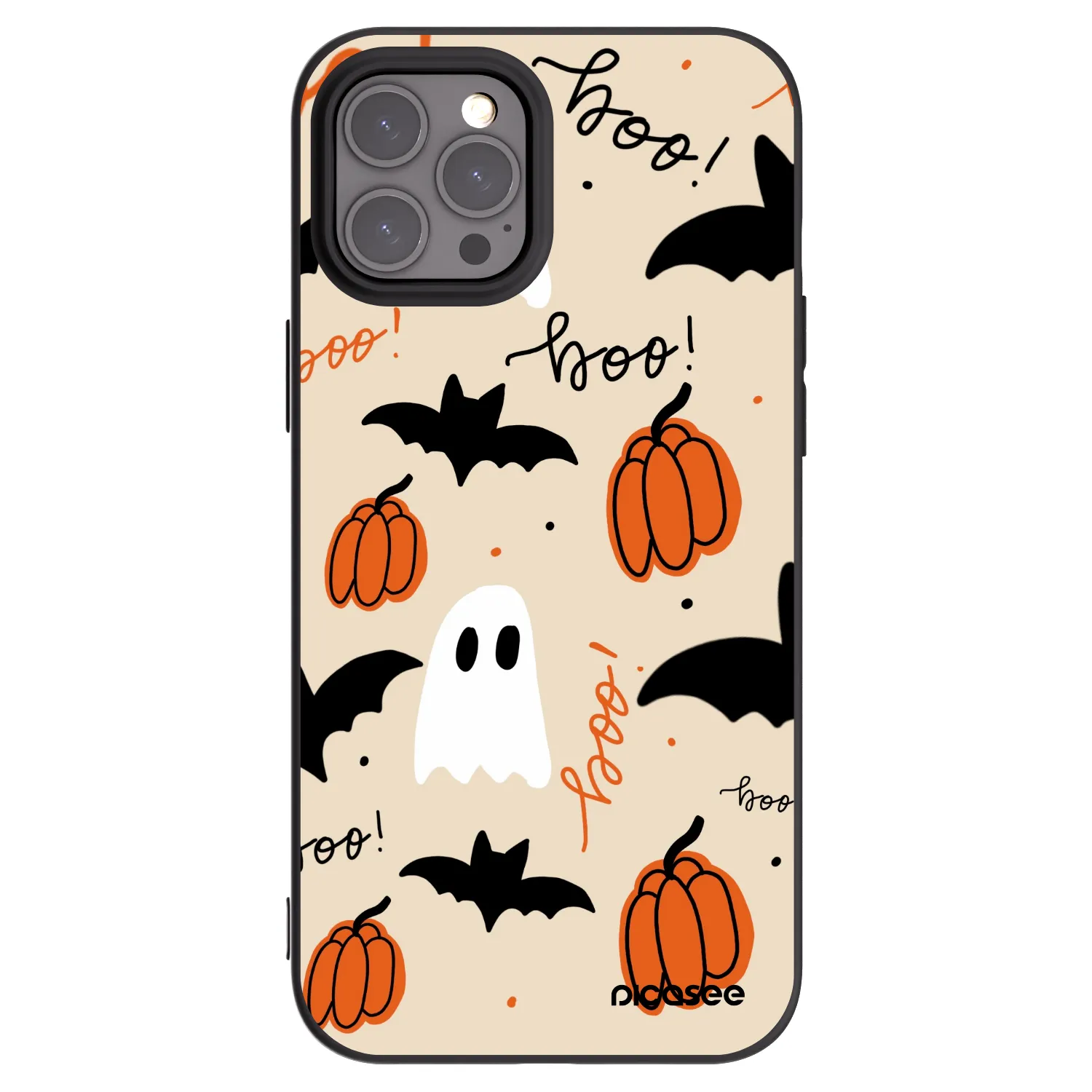 Picasee Μαύρη θήκη σιλικόνης για Apple iPhone 12 Pro Max - Halloween 26