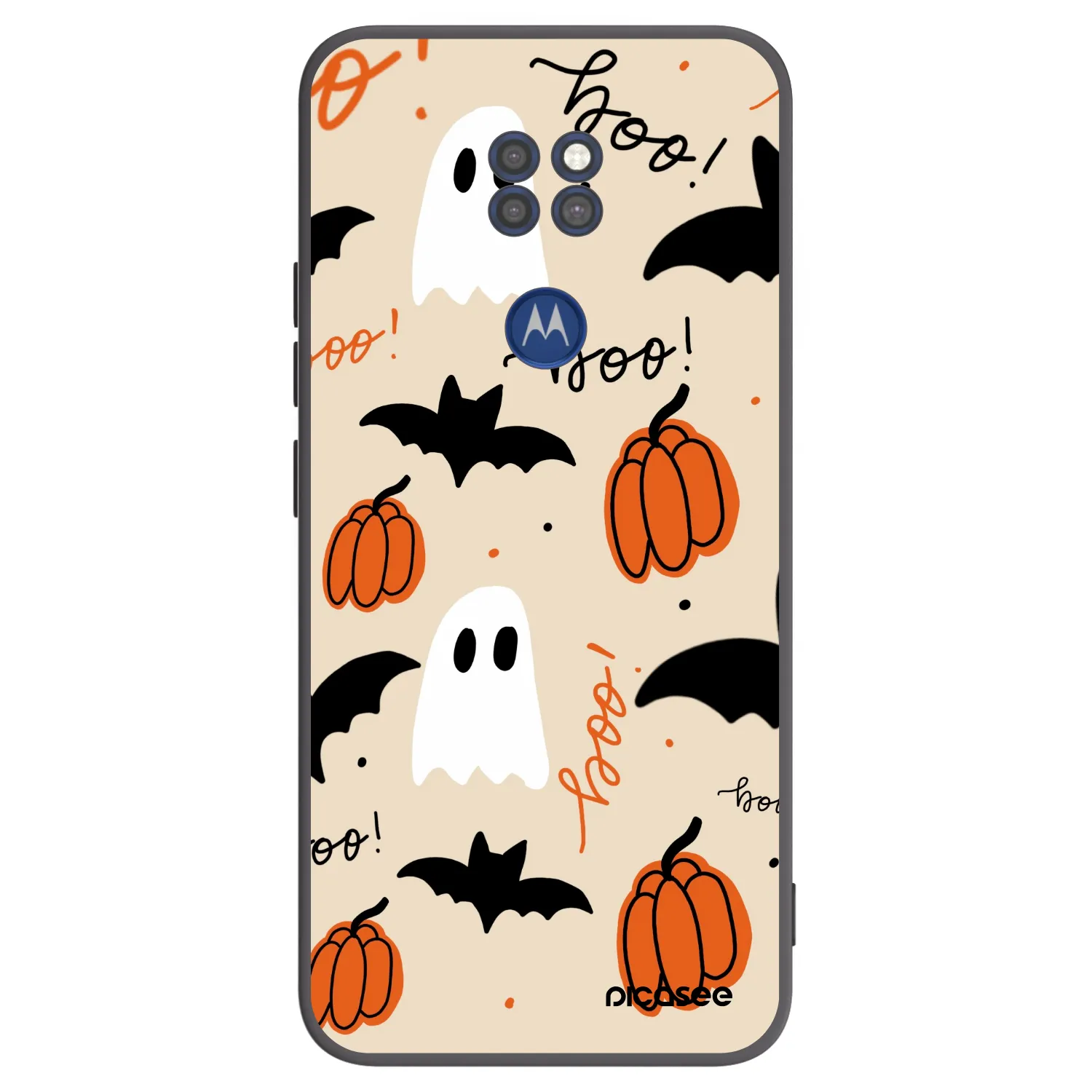 Picasee Μαύρη θήκη σιλικόνης για Motorola Moto G9 Play - Halloween 26