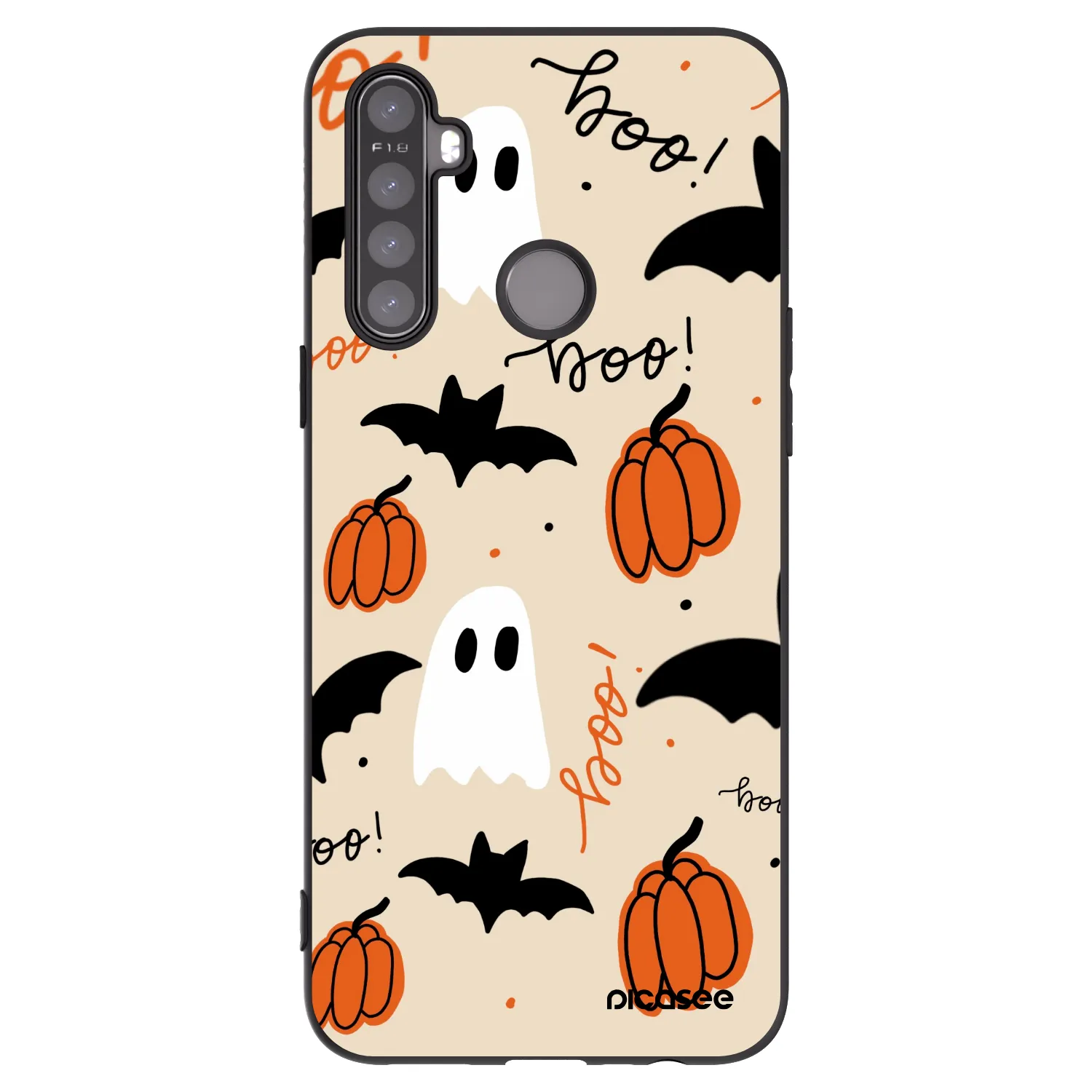 Picasee Μαύρη θήκη σιλικόνης για Realme 5 - Halloween 26