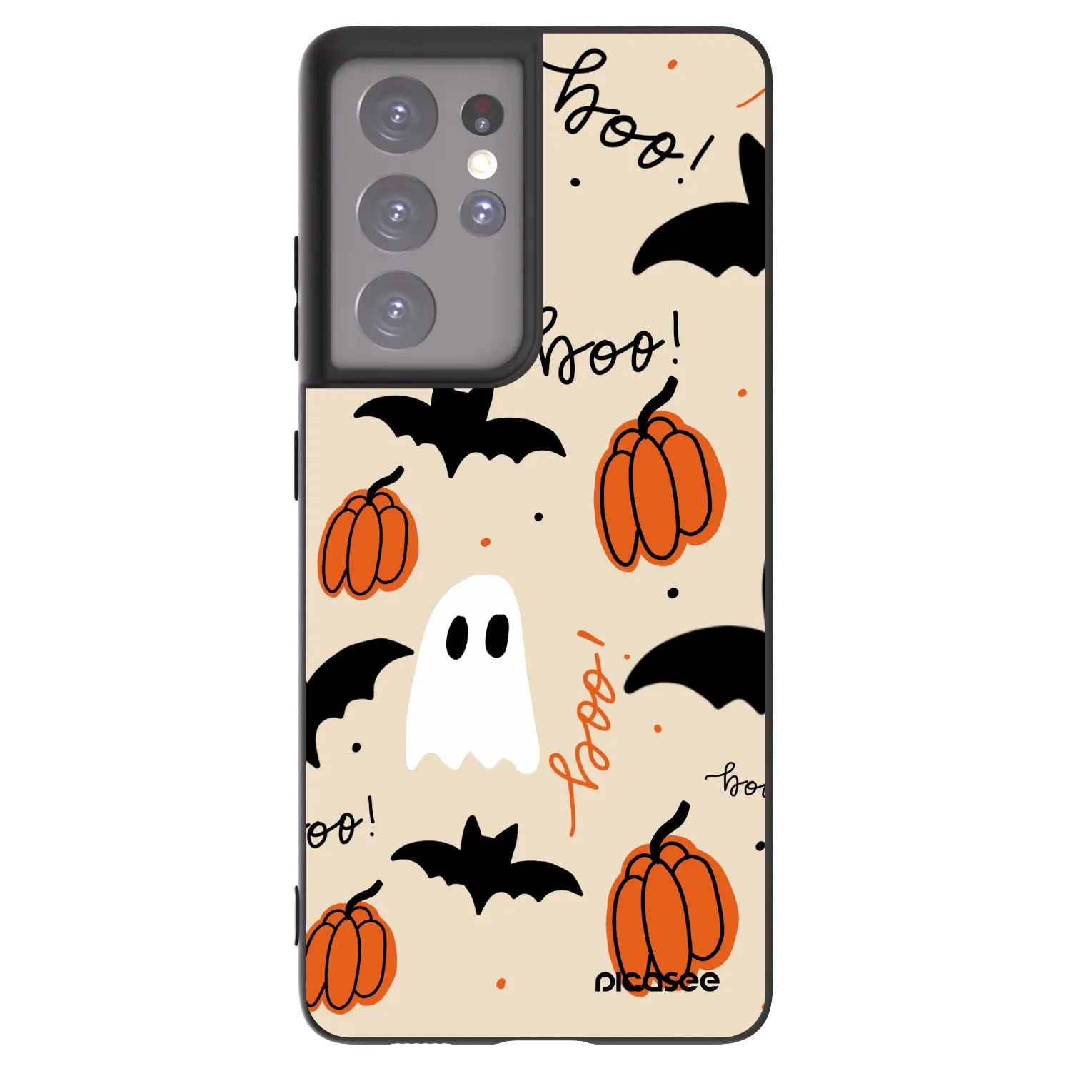 Picasee Μαύρη θήκη σιλικόνης για Samsung Galaxy S21 Ultra 5G G998B - Halloween 26