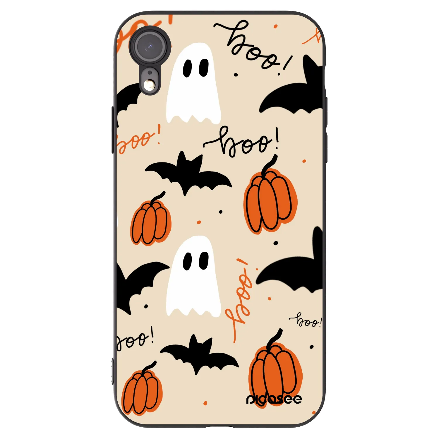 Picasee Μαύρη θήκη σιλικόνης για Apple iPhone XR - Halloween 26
