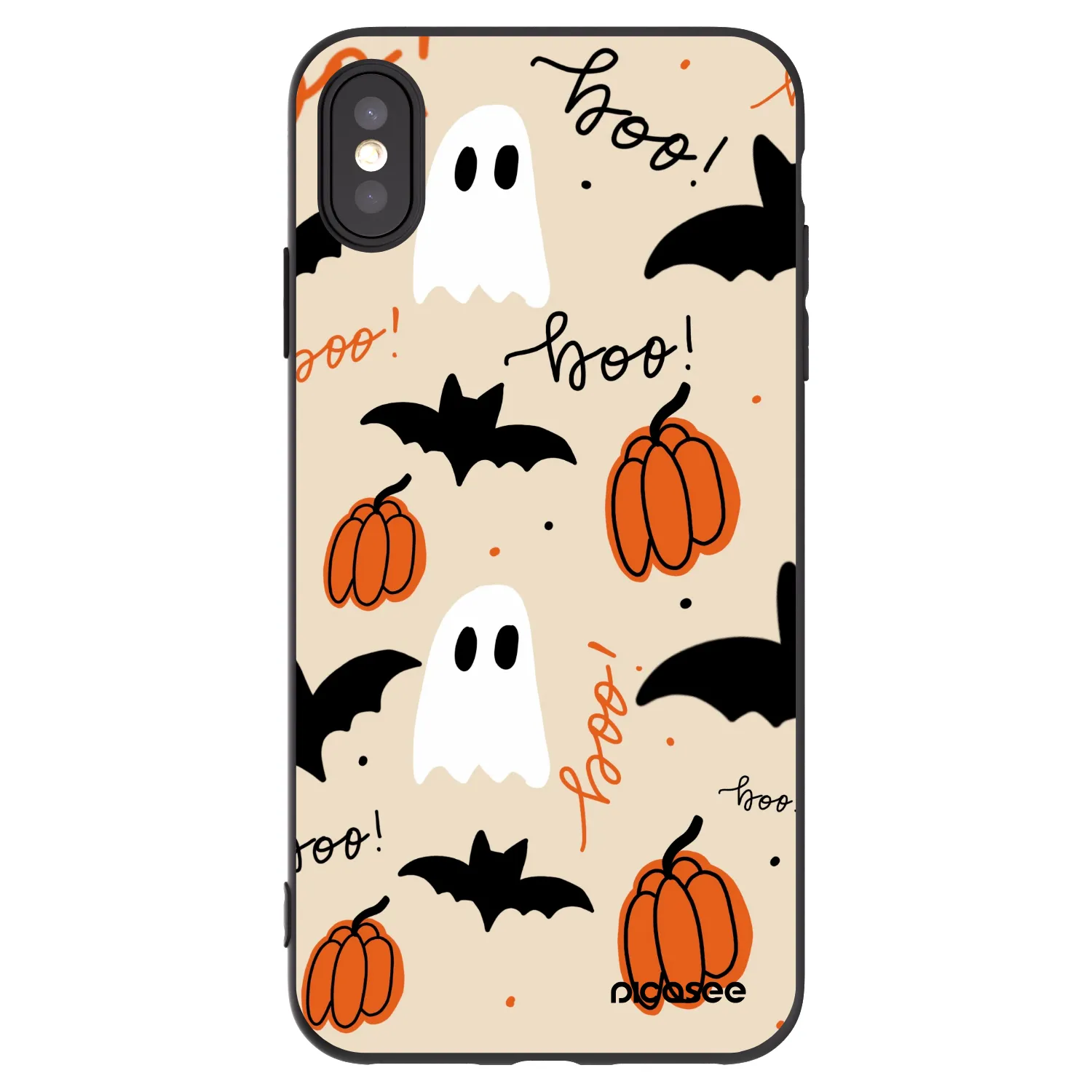 Picasee Μαύρη θήκη σιλικόνης για Apple iPhone XS Max - Halloween 26