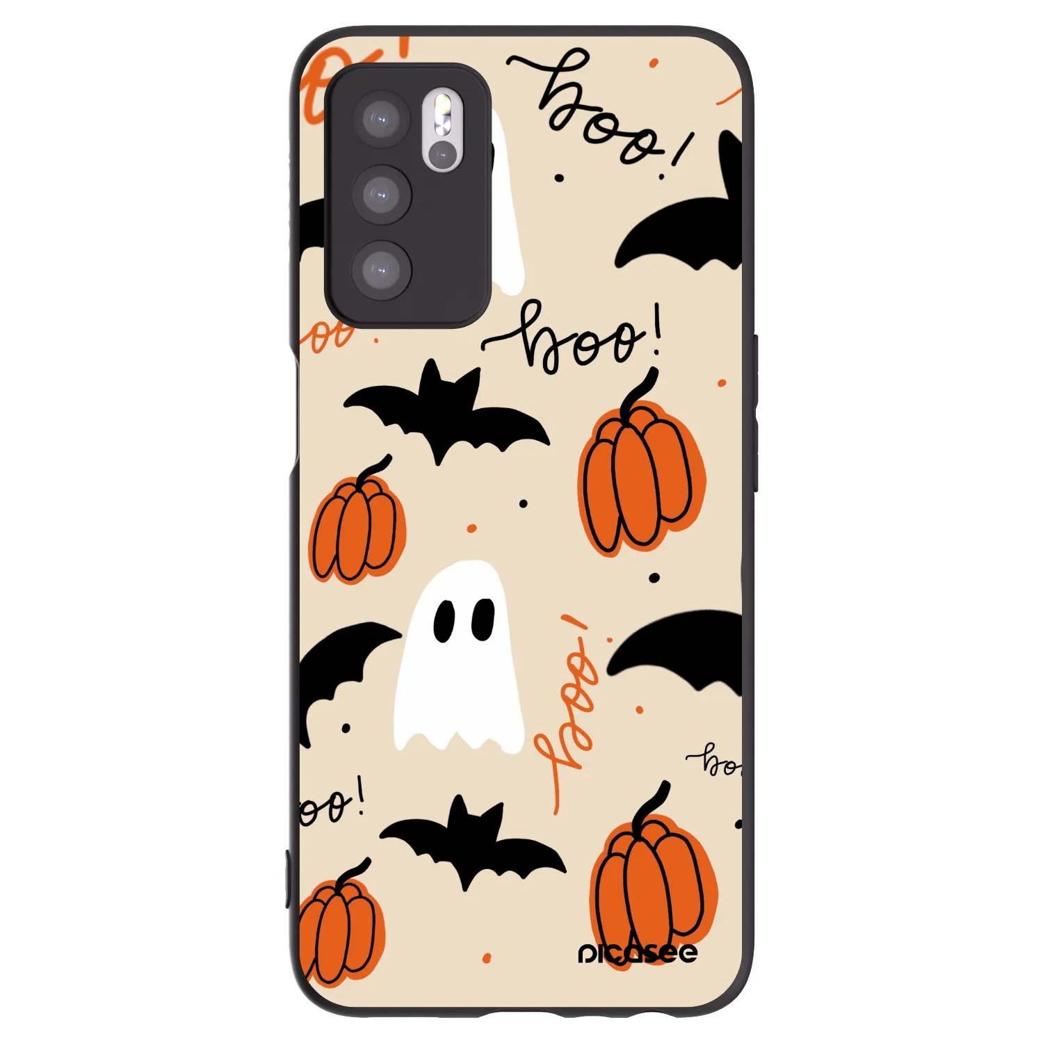 Picasee Μαύρη θήκη σιλικόνης για OPPO A16s - Halloween 26