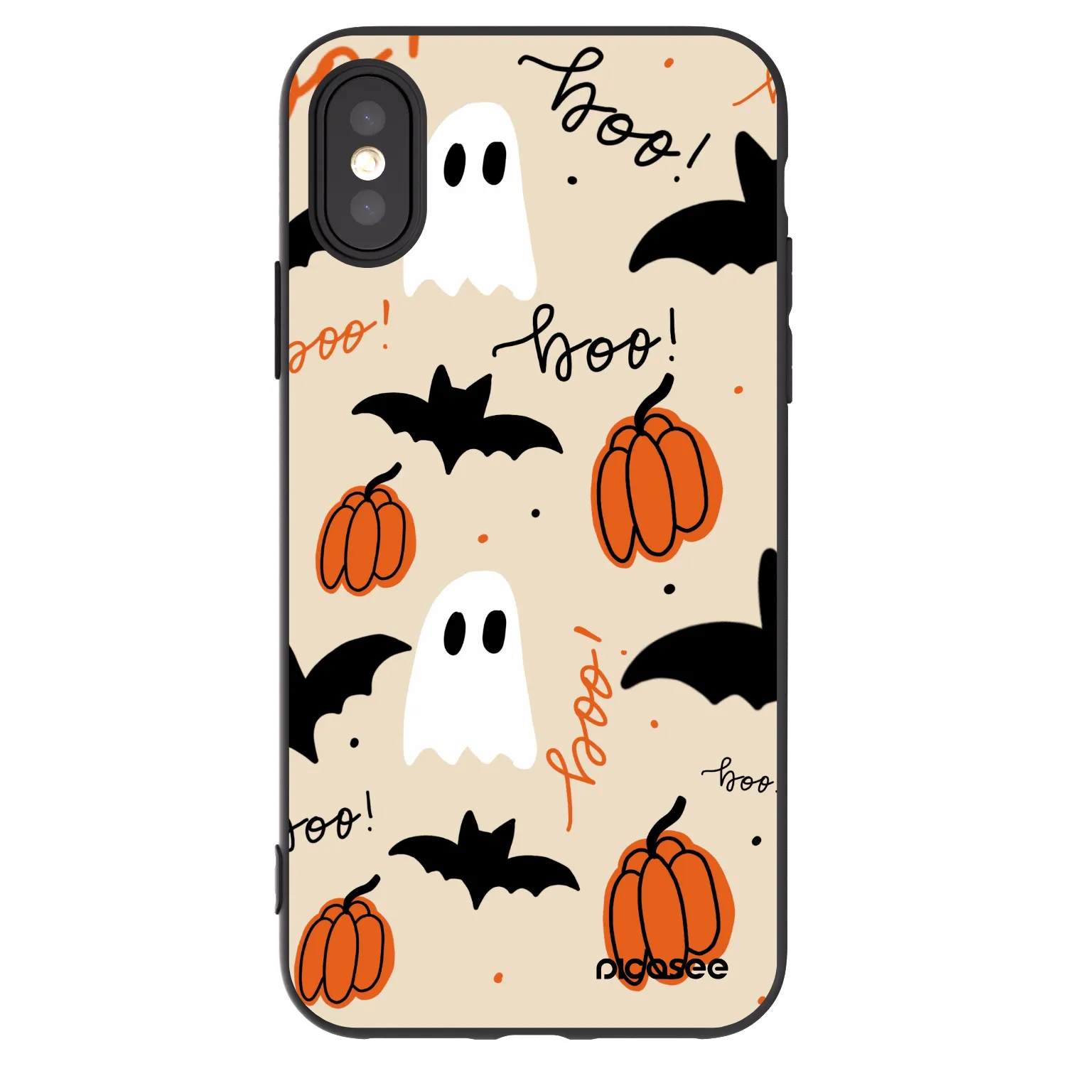 Picasee Μαύρη θήκη σιλικόνης για Apple iPhone X/XS - Halloween 26