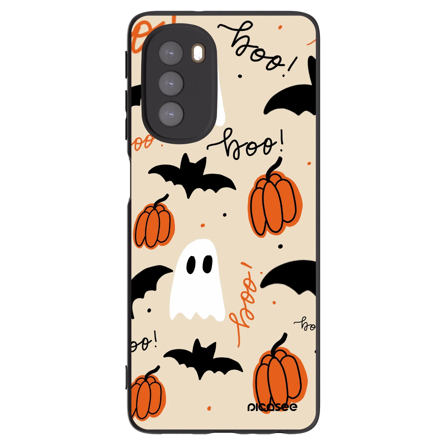 Picasee Μαύρη θήκη σιλικόνης για Motorola Moto G51 - Halloween 26