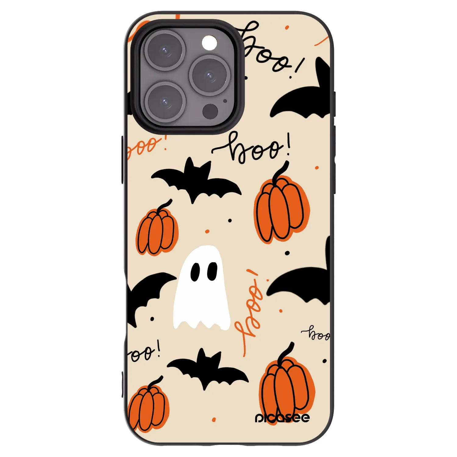 Picasee Μαύρη θήκη σιλικόνης για Apple iPhone 16 Pro Max - Halloween 26