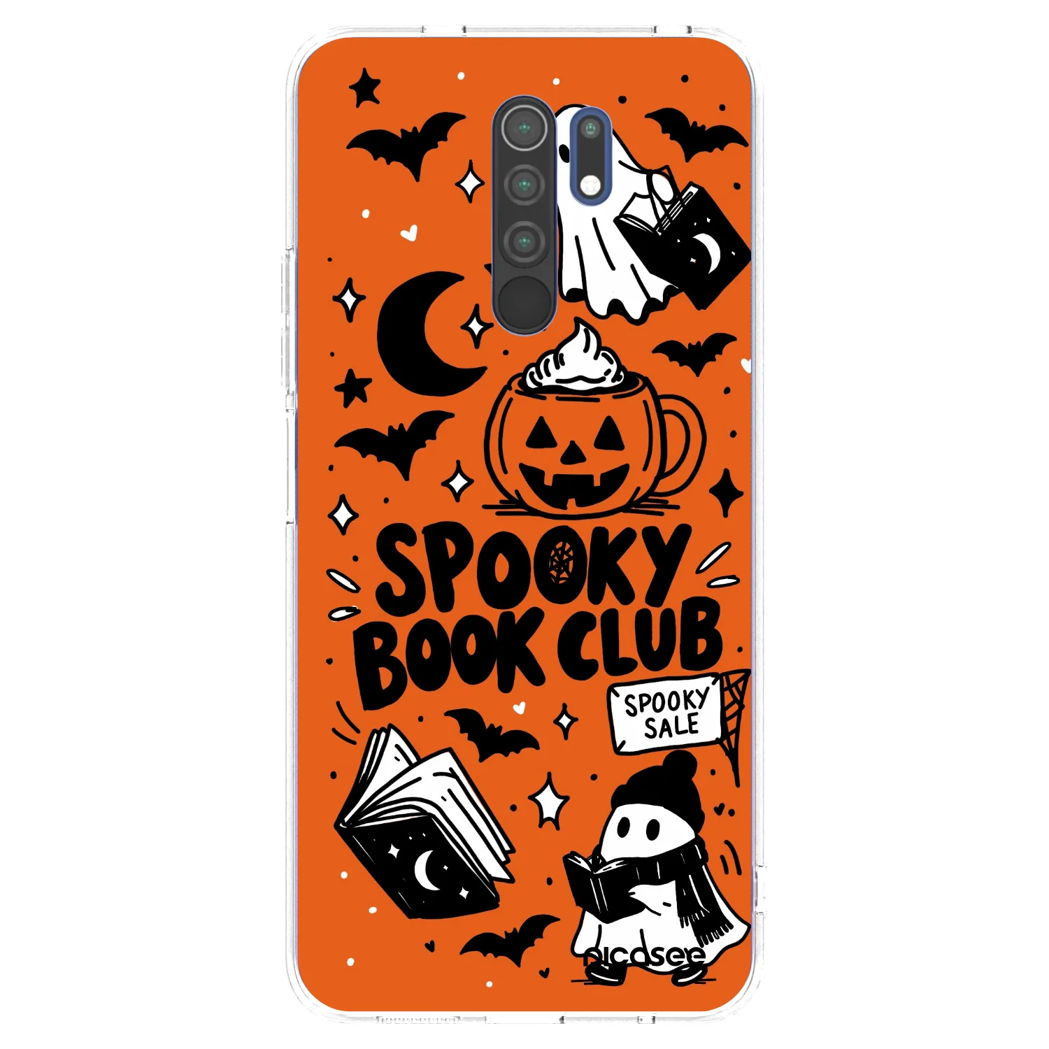 Picasee διαφανής θήκη σιλικόνης Xiaomi Redmi 9 - Spooky book club