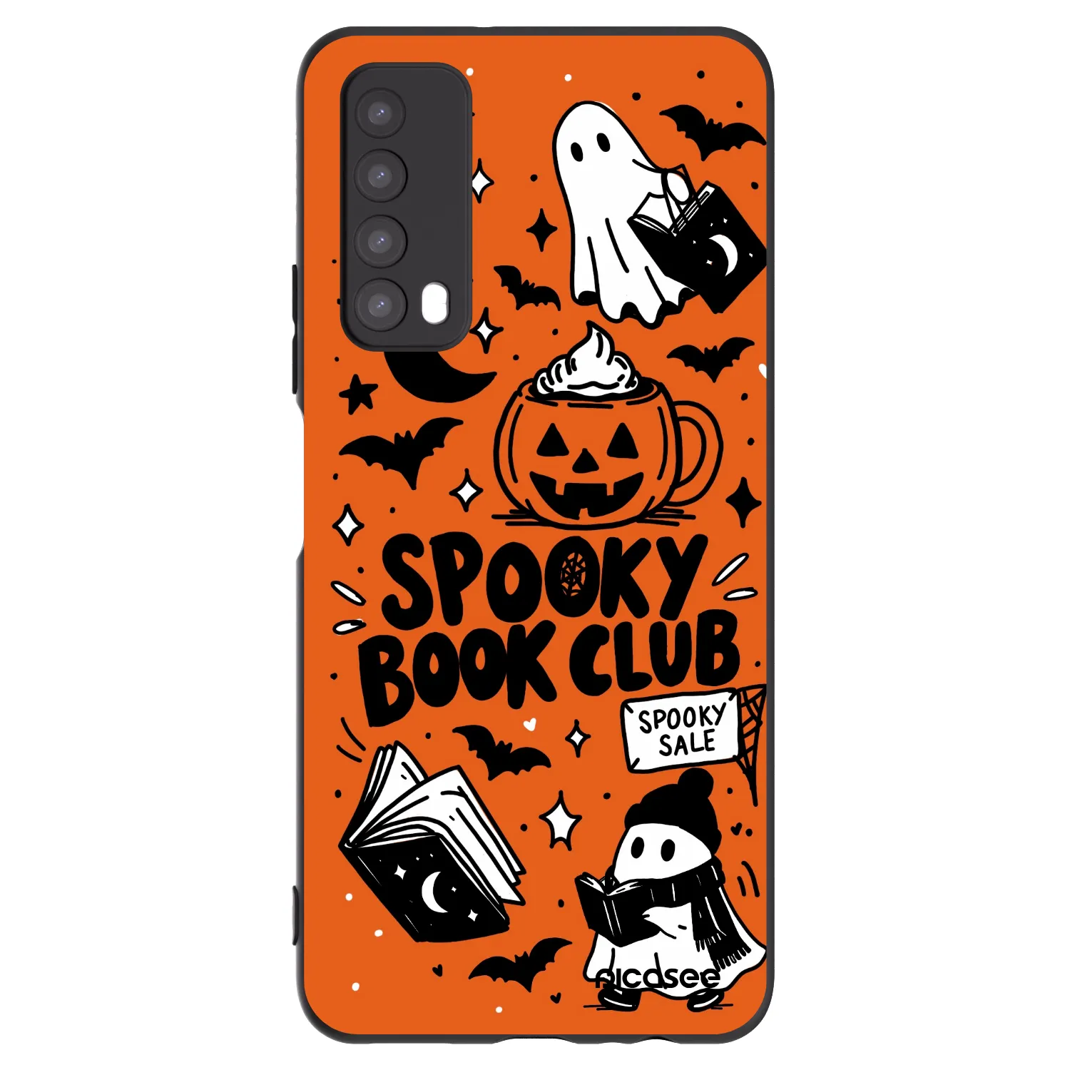 Picasee Μαύρη θήκη σιλικόνης για Huawei P Smart 2021 - Spooky book club
