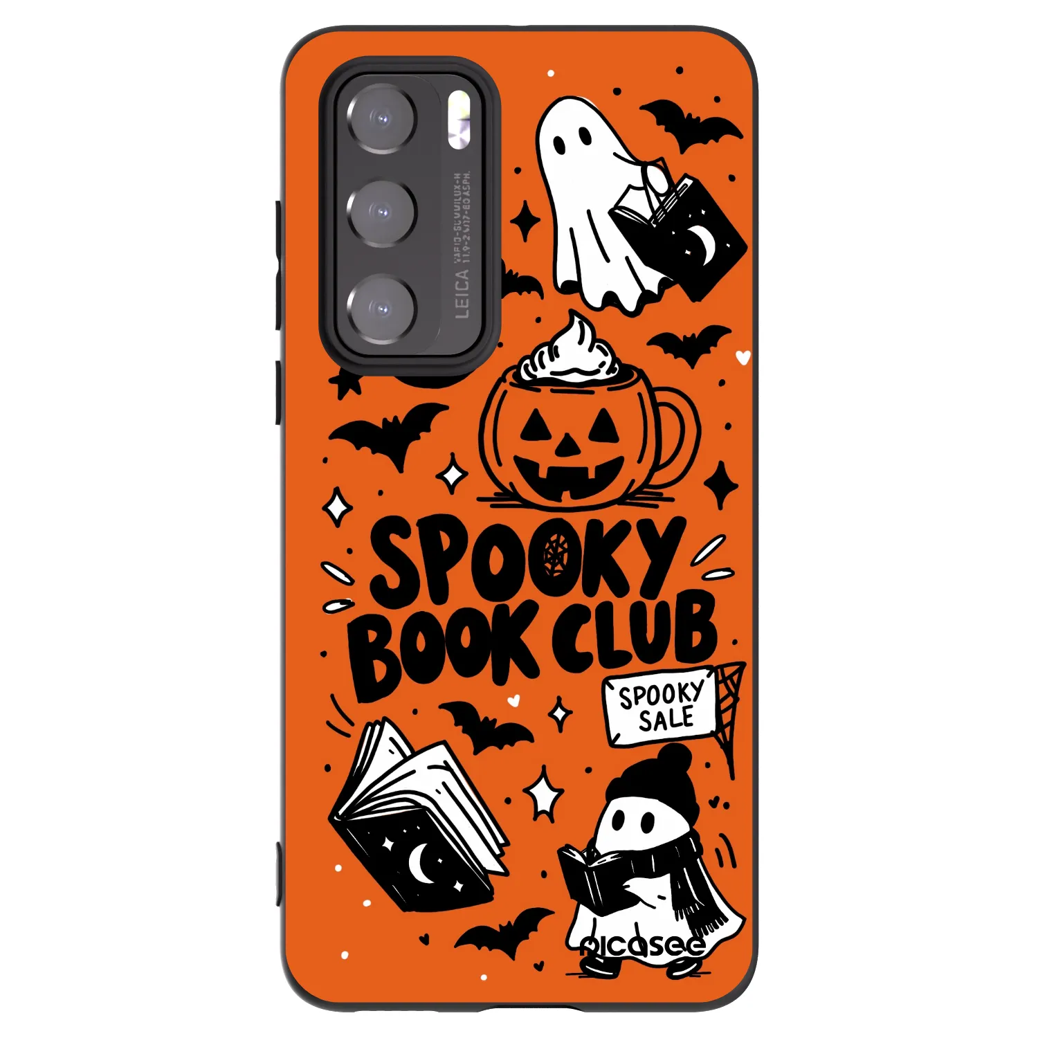 Picasee Μαύρη θήκη σιλικόνης για Huawei P40 - Spooky book club
