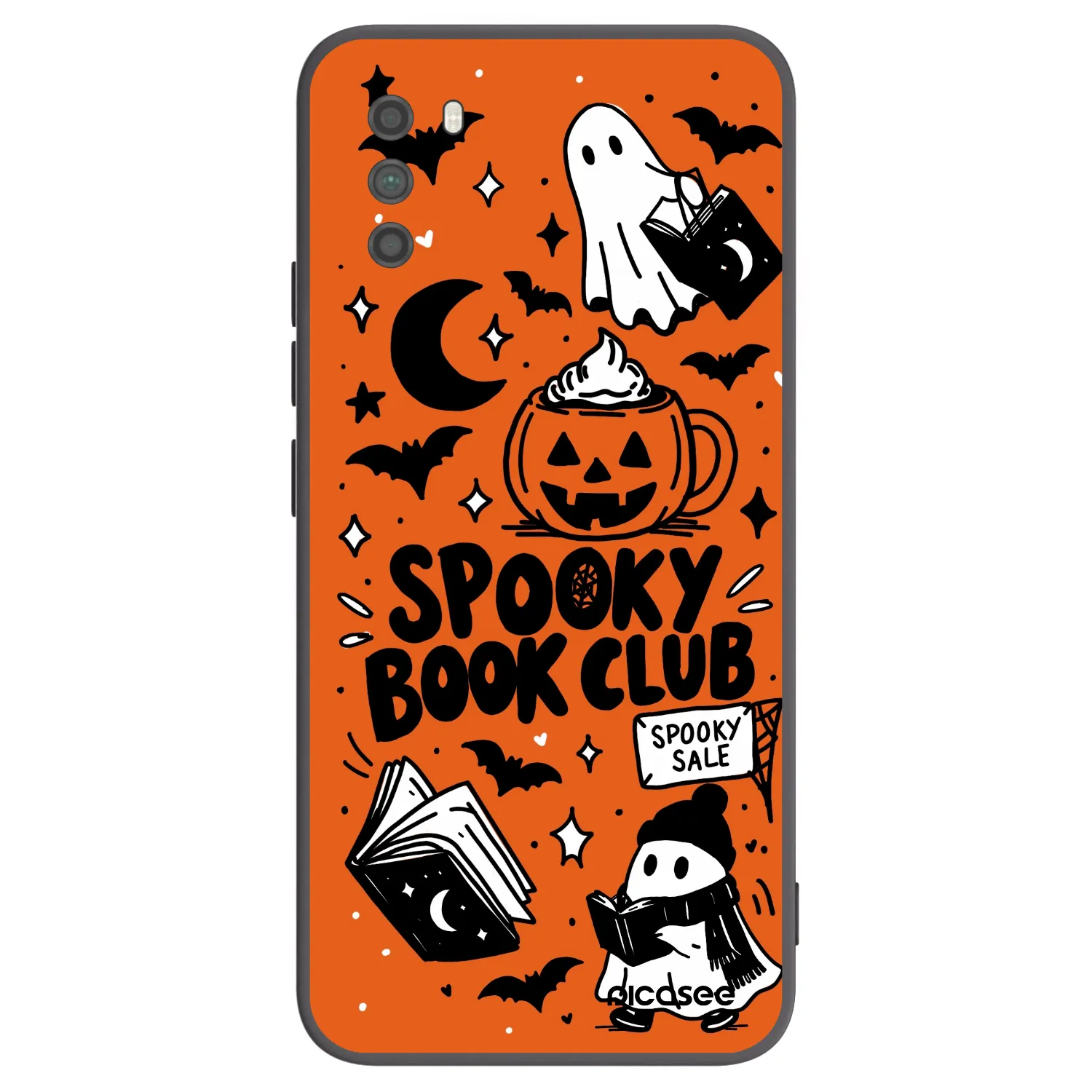 Picasee Μαύρη θήκη σιλικόνης για Xiaomi Poco M3 - Spooky book club