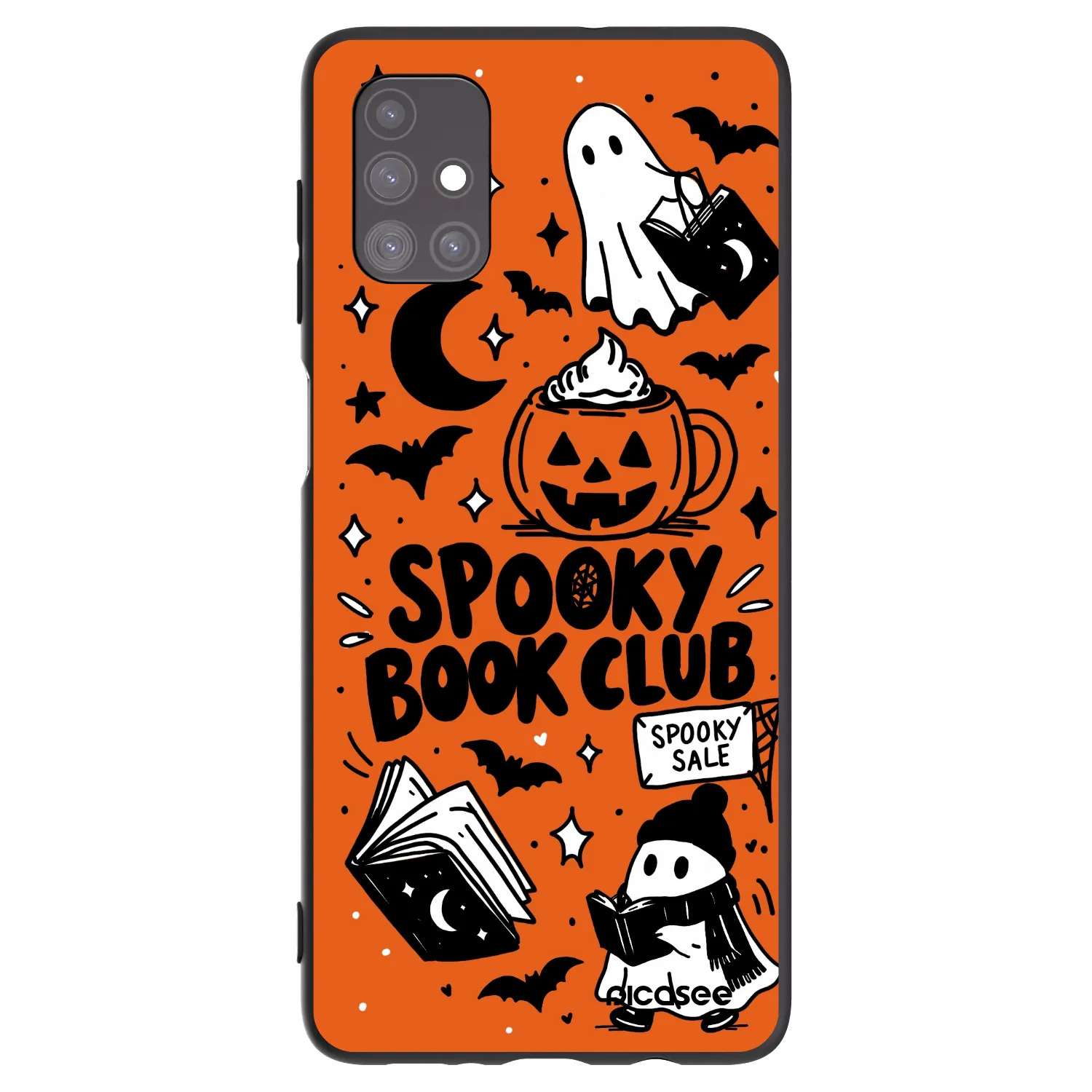 Picasee Μαύρη θήκη σιλικόνης για Samsung Galaxy M51 M515F - Spooky book club