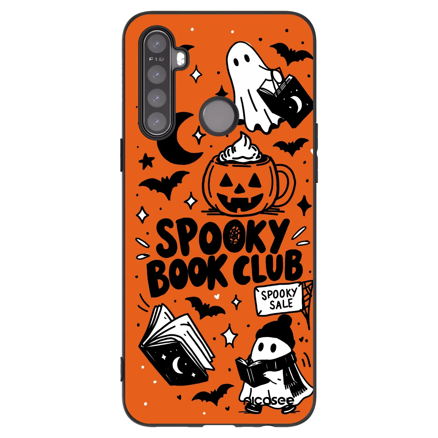 Picasee Μαύρη θήκη σιλικόνης για Realme 5 - Spooky book club