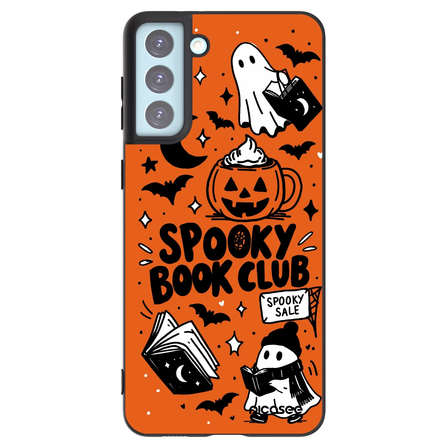 Picasee Μαύρη θήκη σιλικόνης για Samsung Galaxy S21+ 5G G996F - Spooky book club