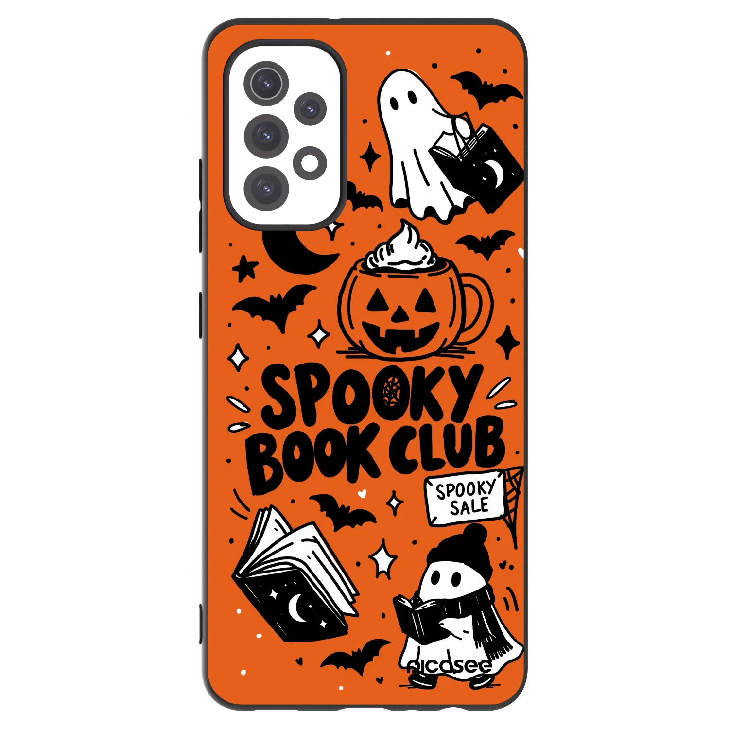 Picasee Μαύρη θήκη σιλικόνης για Samsung Galaxy A32 5G A326B - Spooky book club