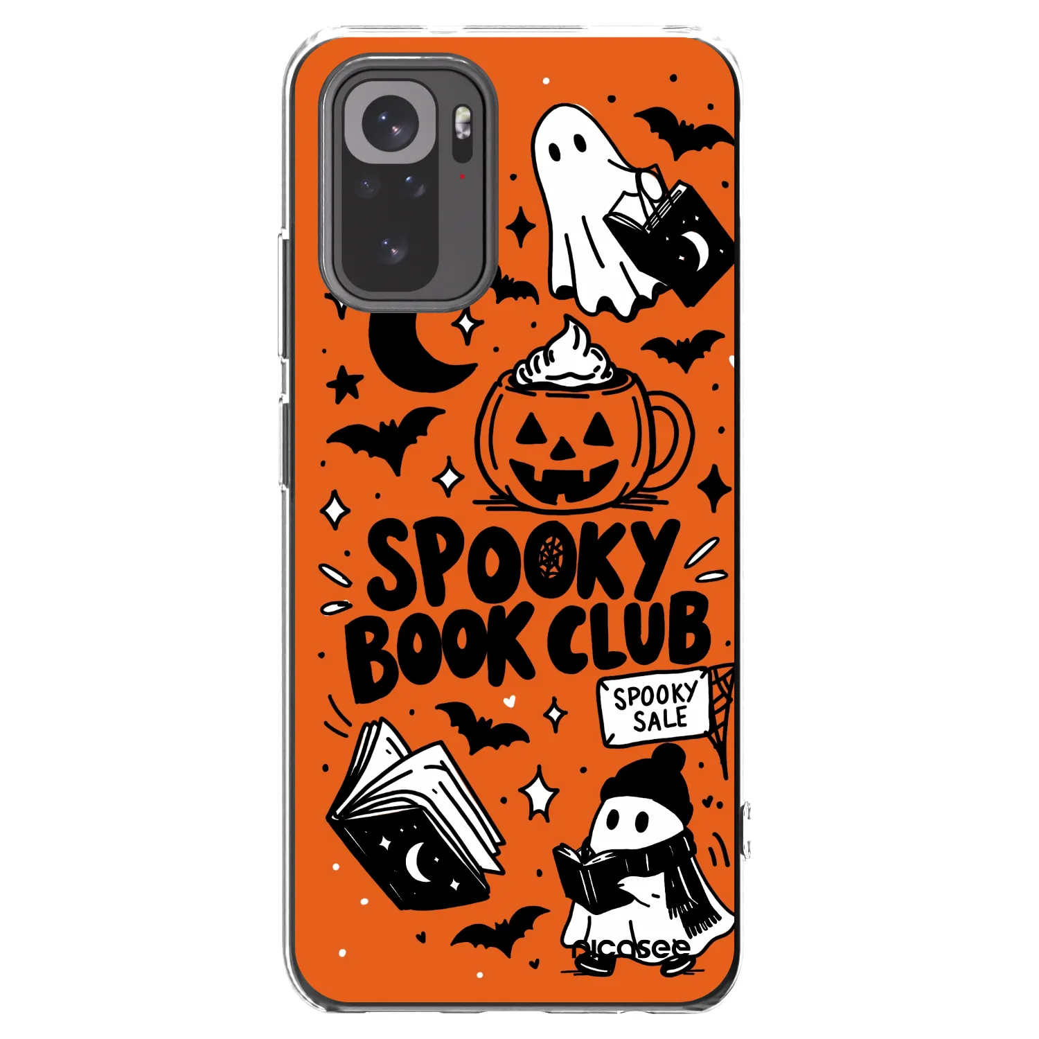 Picasee διαφανής θήκη σιλικόνης Xiaomi Redmi Note 10S - Spooky book club