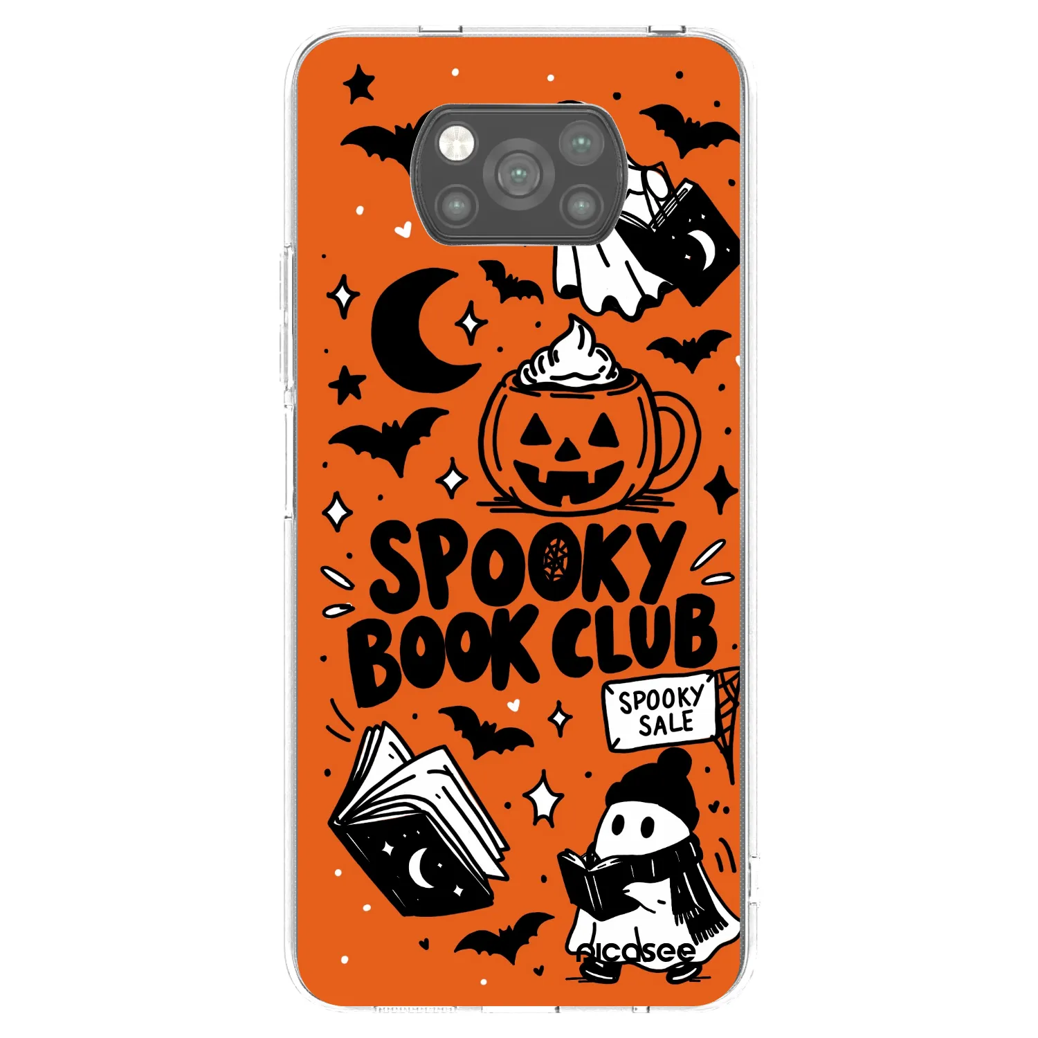 Picasee Μαύρη θήκη σιλικόνης για Xiaomi Poco X3 Pro - Spooky book club