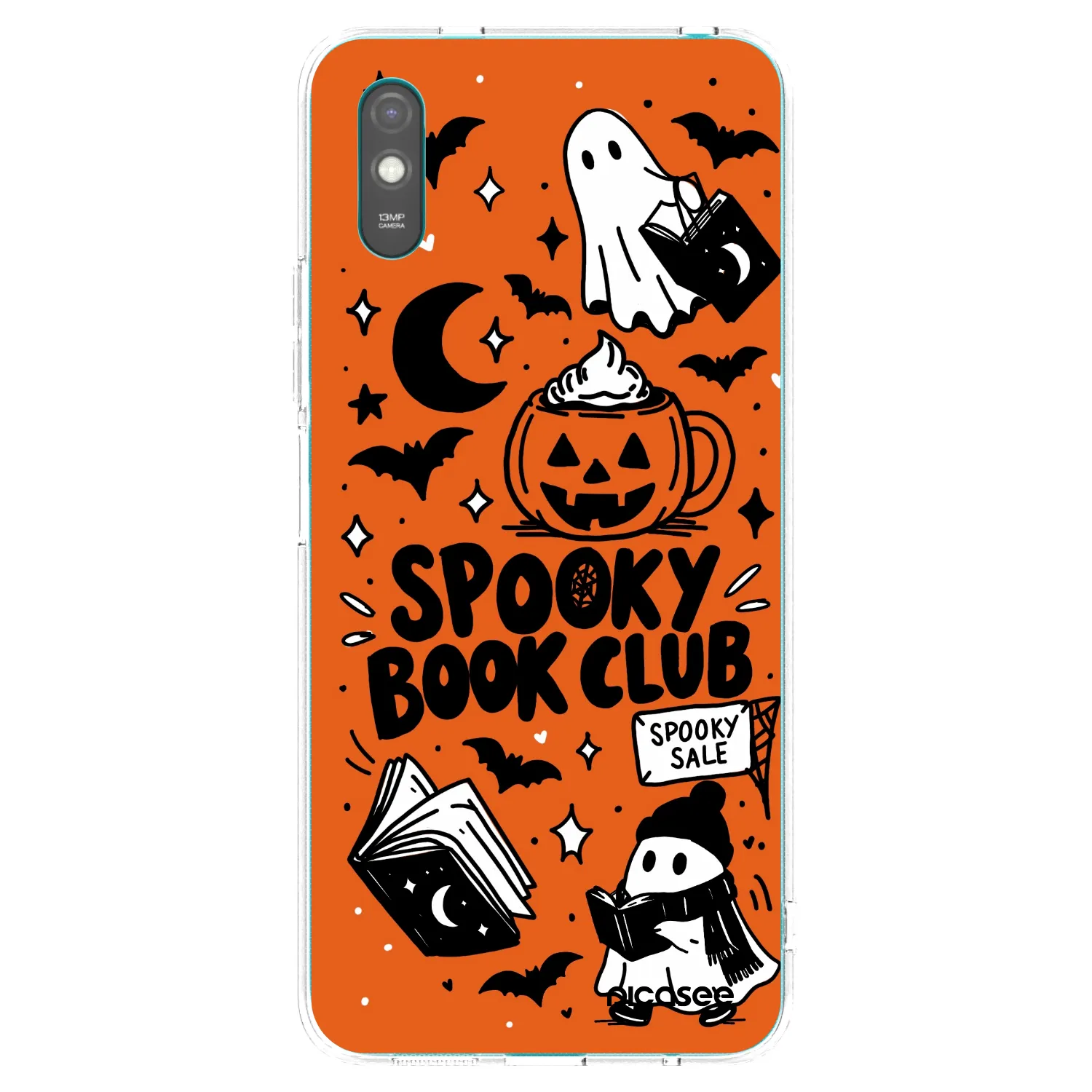 Picasee διαφανής θήκη σιλικόνης Xiaomi Redmi 9AT - Spooky book club