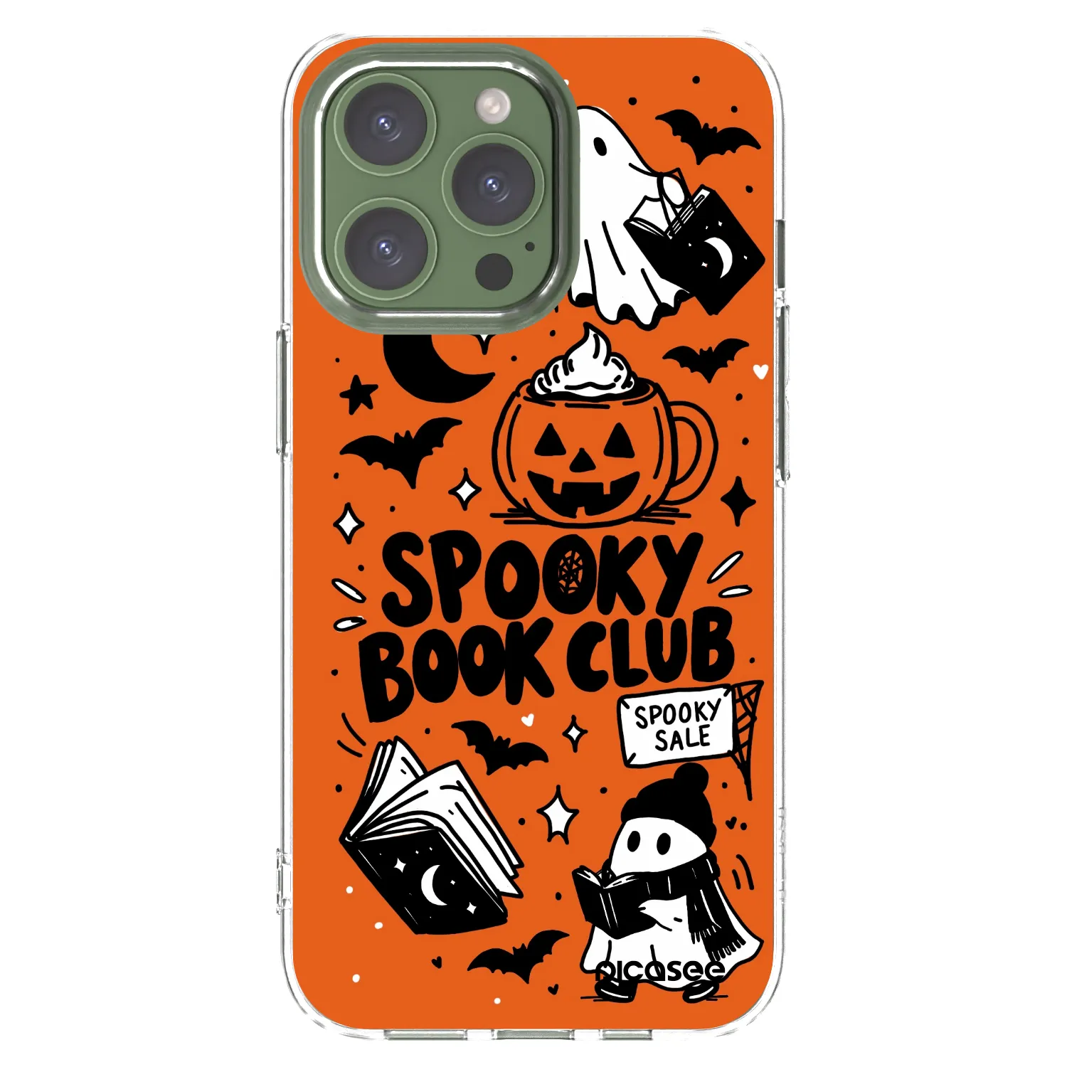Picasee διαφανής θήκη σιλικόνης Apple iPhone 13 Pro - Spooky book club