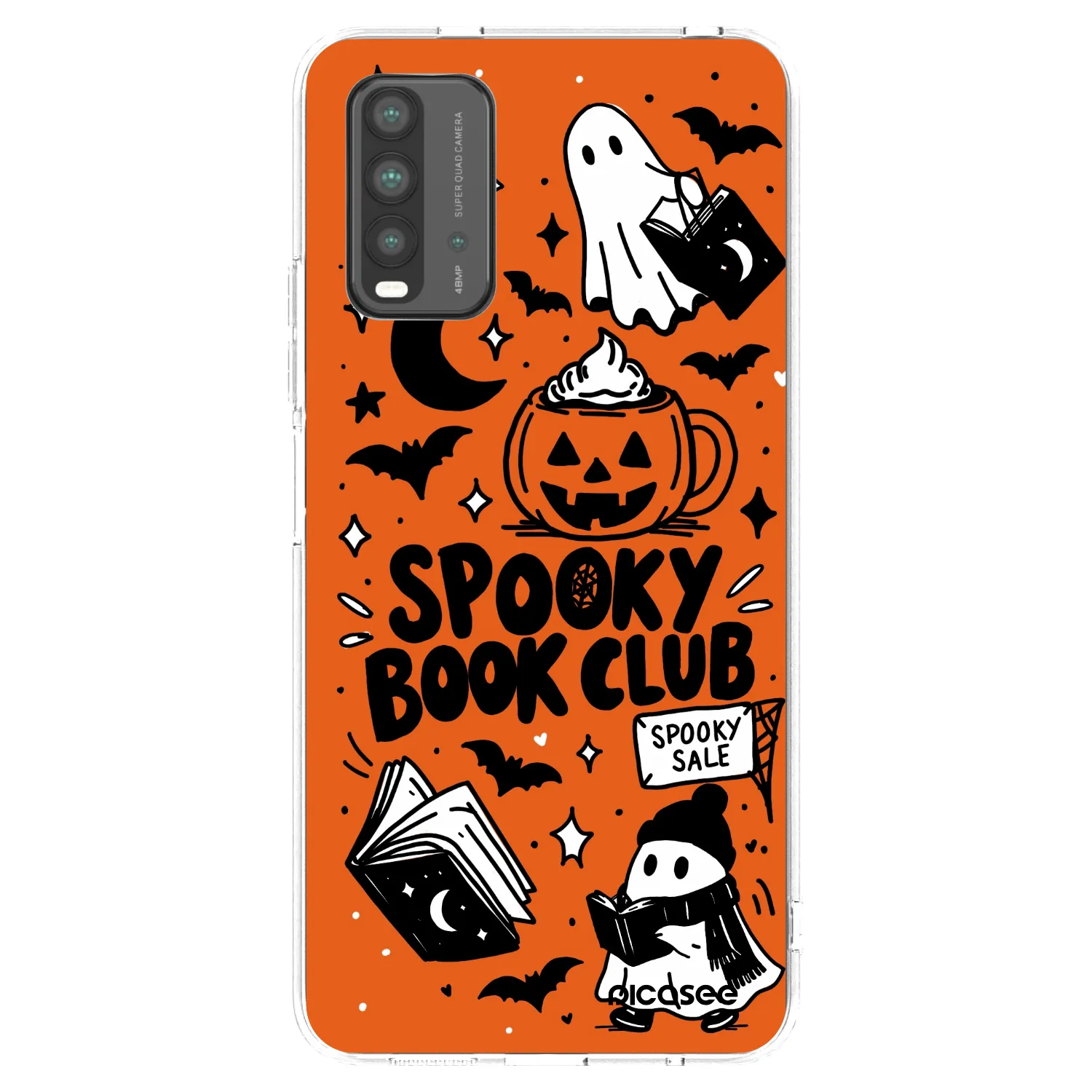Picasee Μαύρη θήκη σιλικόνης για Xiaomi Redmi 9T - Spooky book club