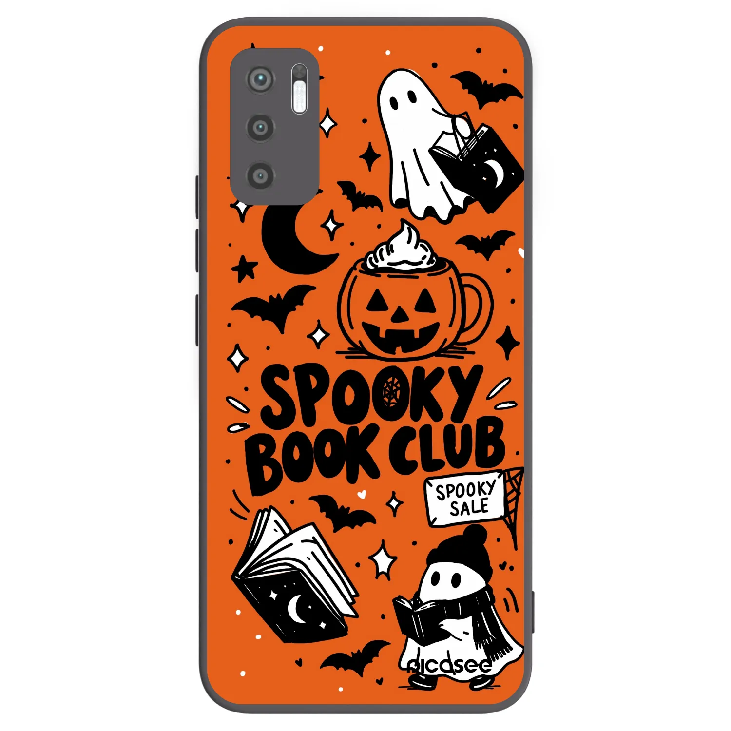 Picasee Μαύρη θήκη σιλικόνης για Xiaomi Redmi Note 10 5G - Spooky book club