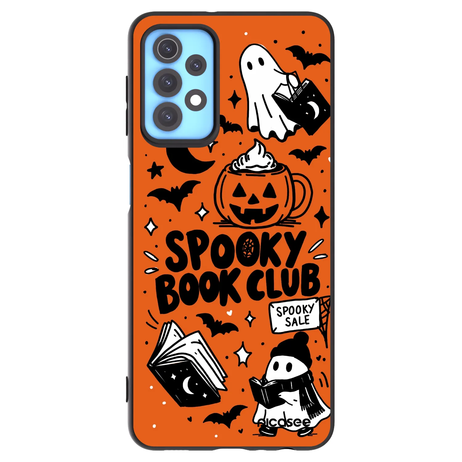 Picasee Μαύρη θήκη σιλικόνης για Samsung Galaxy A32 4G SM-A325F - Spooky book club