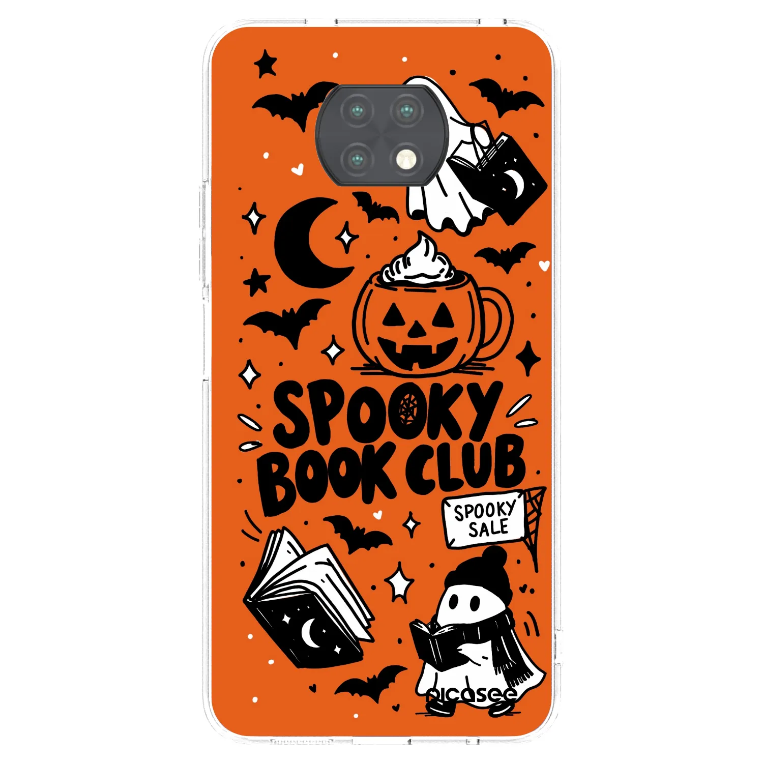 Picasee διαφανής θήκη σιλικόνης Xiaomi Redmi Note 9T - Spooky book club