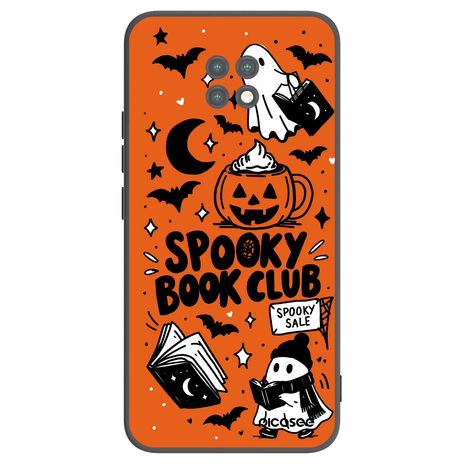 Picasee Μαύρη θήκη σιλικόνης για Xiaomi Redmi Note 9T - Spooky book club