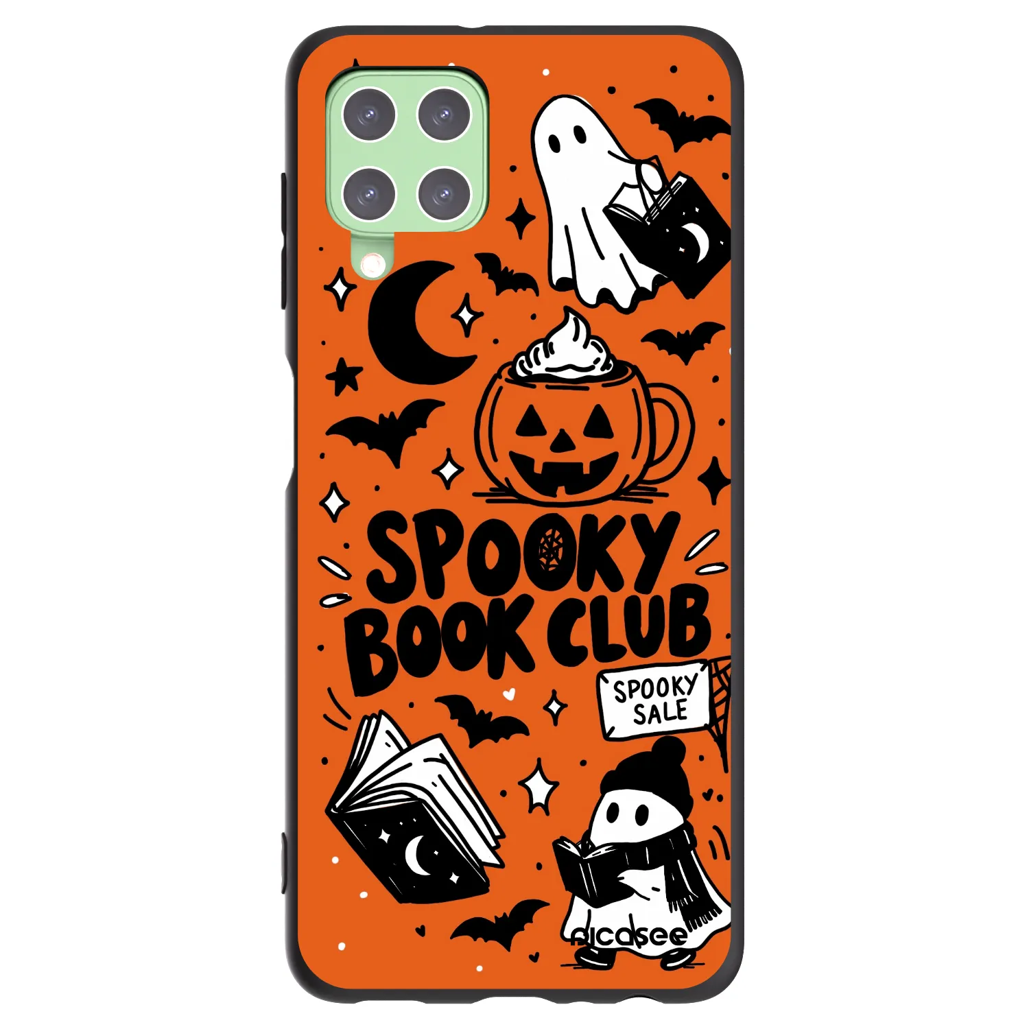 Picasee Μαύρη θήκη σιλικόνης για Samsung Galaxy A22 A225F 4G - Spooky book club