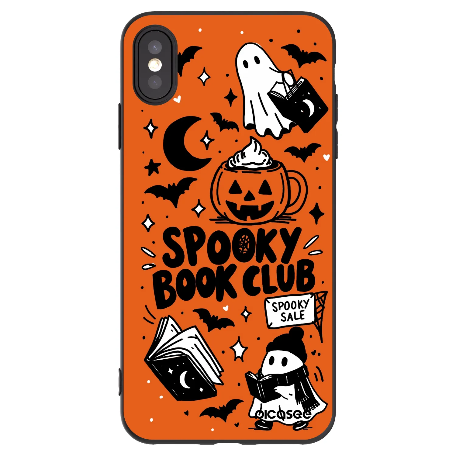 Picasee Μαύρη θήκη σιλικόνης για Apple iPhone XS Max - Spooky book club