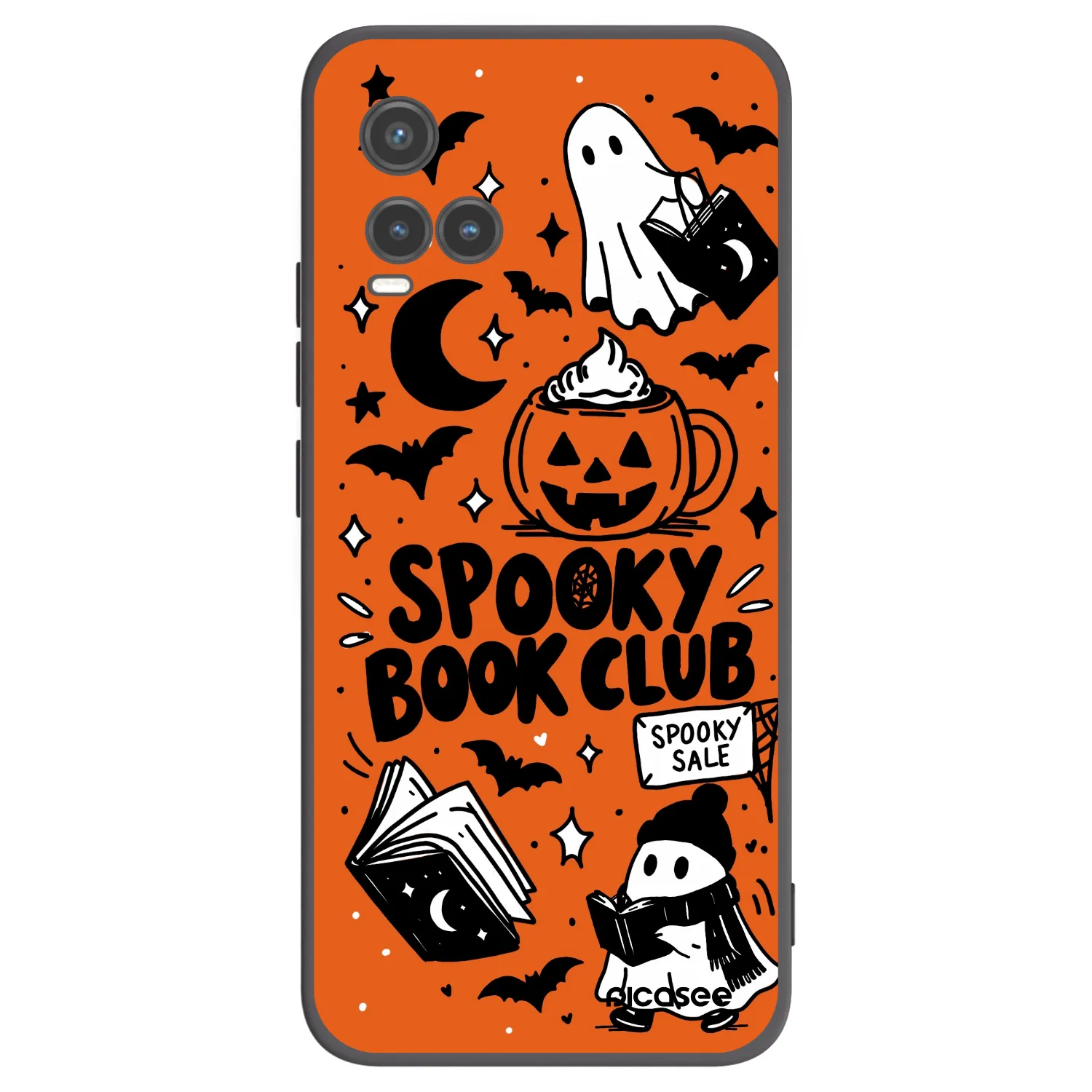 Picasee Μαύρη θήκη σιλικόνης για Vivo Y33s - Spooky book club