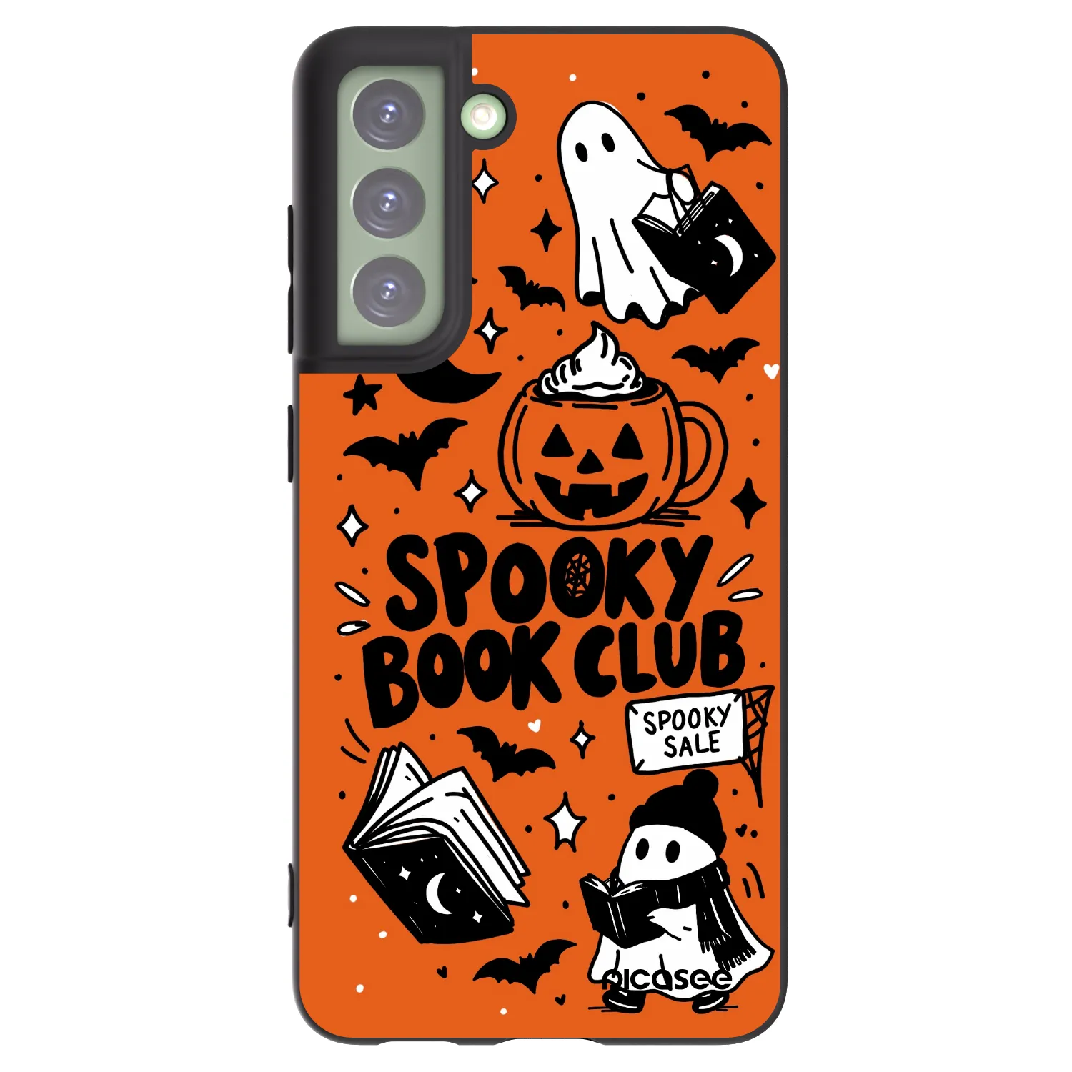 Picasee Μαύρη θήκη σιλικόνης για Samsung Galaxy S21 FE 5G - Spooky book club