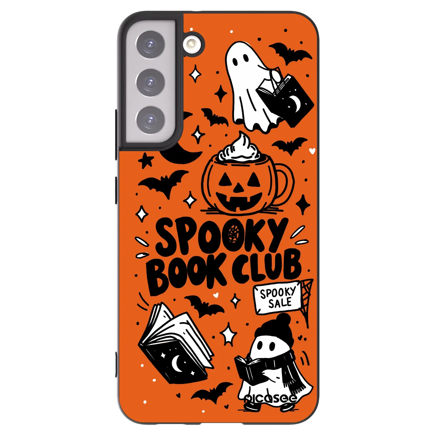 Picasee Μαύρη θήκη σιλικόνης για Samsung Galaxy S22+ 5G - Spooky book club