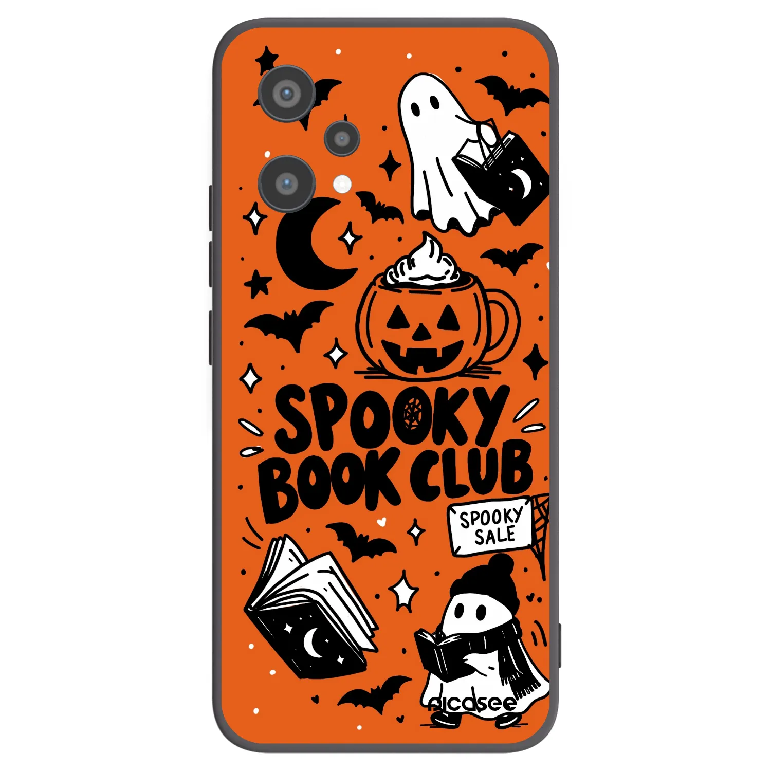Picasee Μαύρη θήκη σιλικόνης για Realme 9 Pro 5G - Spooky book club