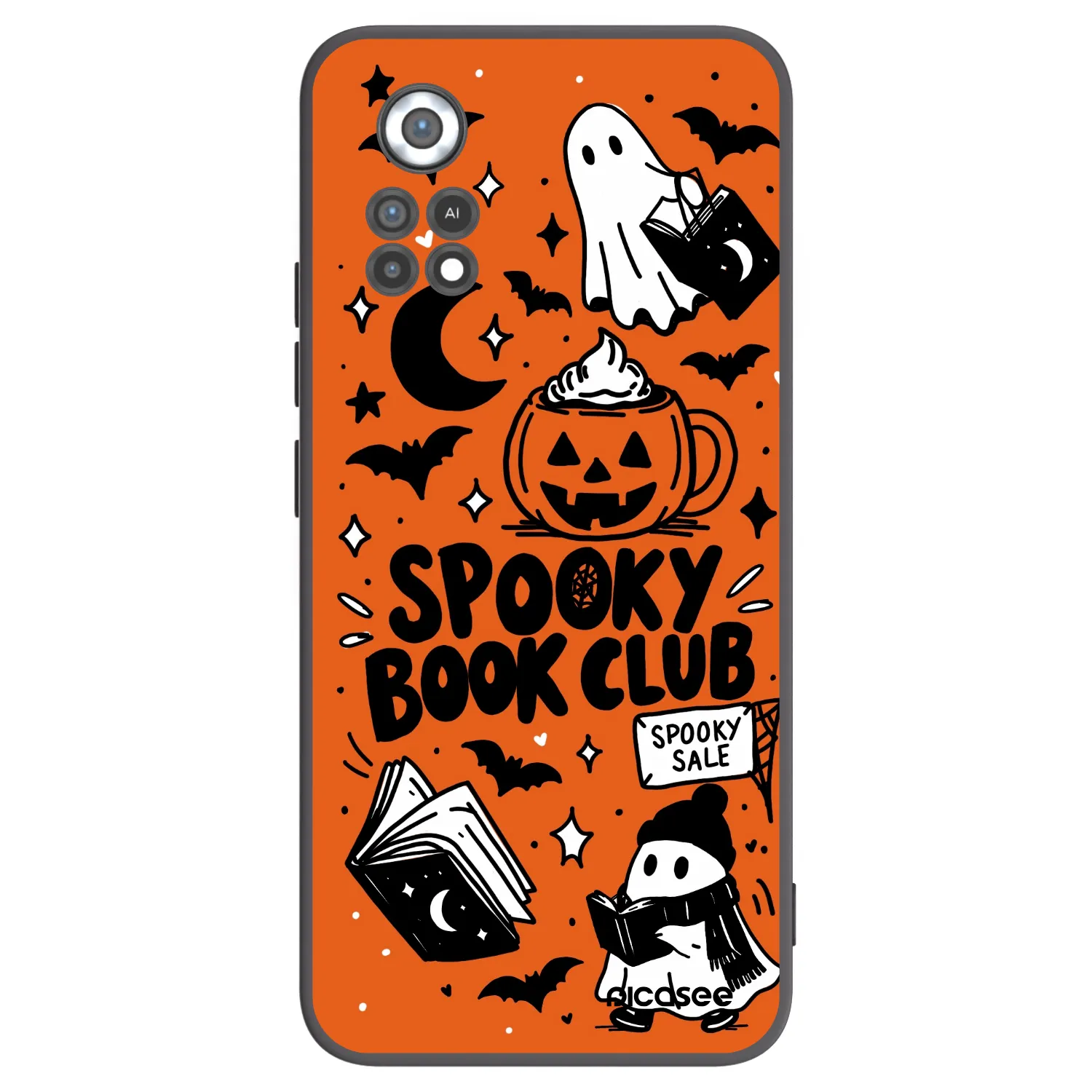 Picasee Μαύρη θήκη σιλικόνης για Xiaomi Poco X4 Pro 5G - Spooky book club